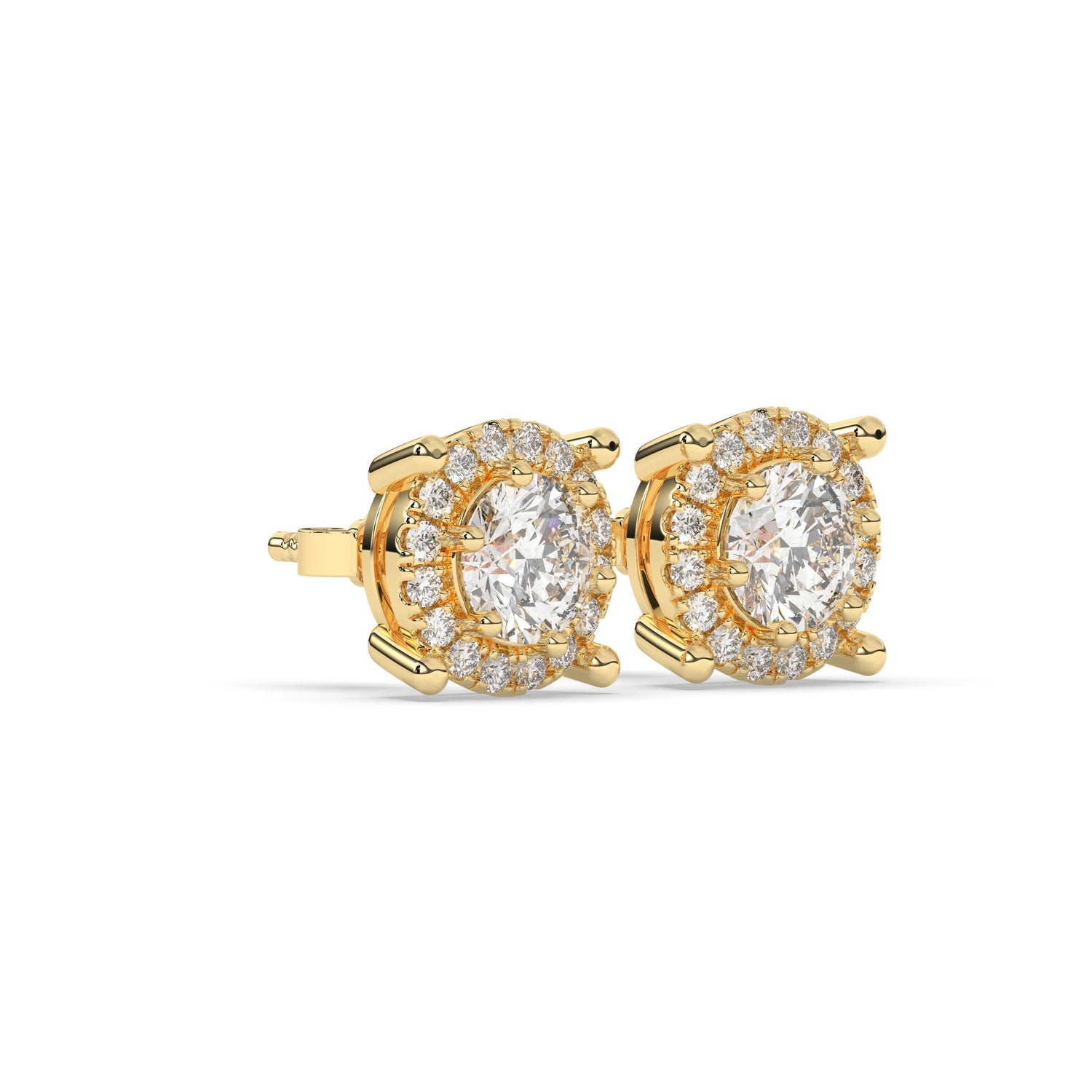Elina Round Halo Stud Earring