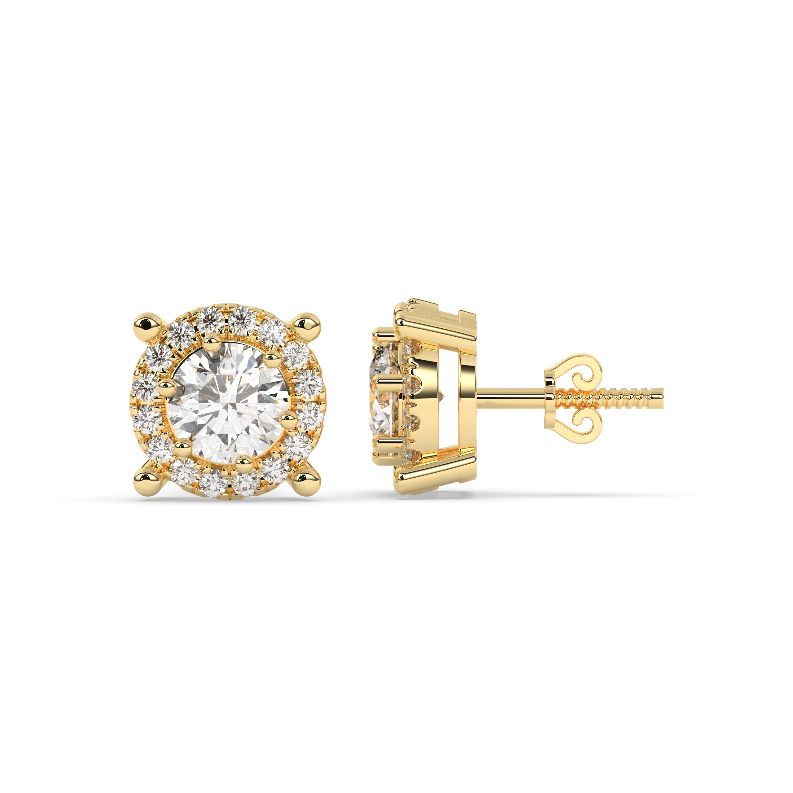 Elina Round Halo Stud Earring