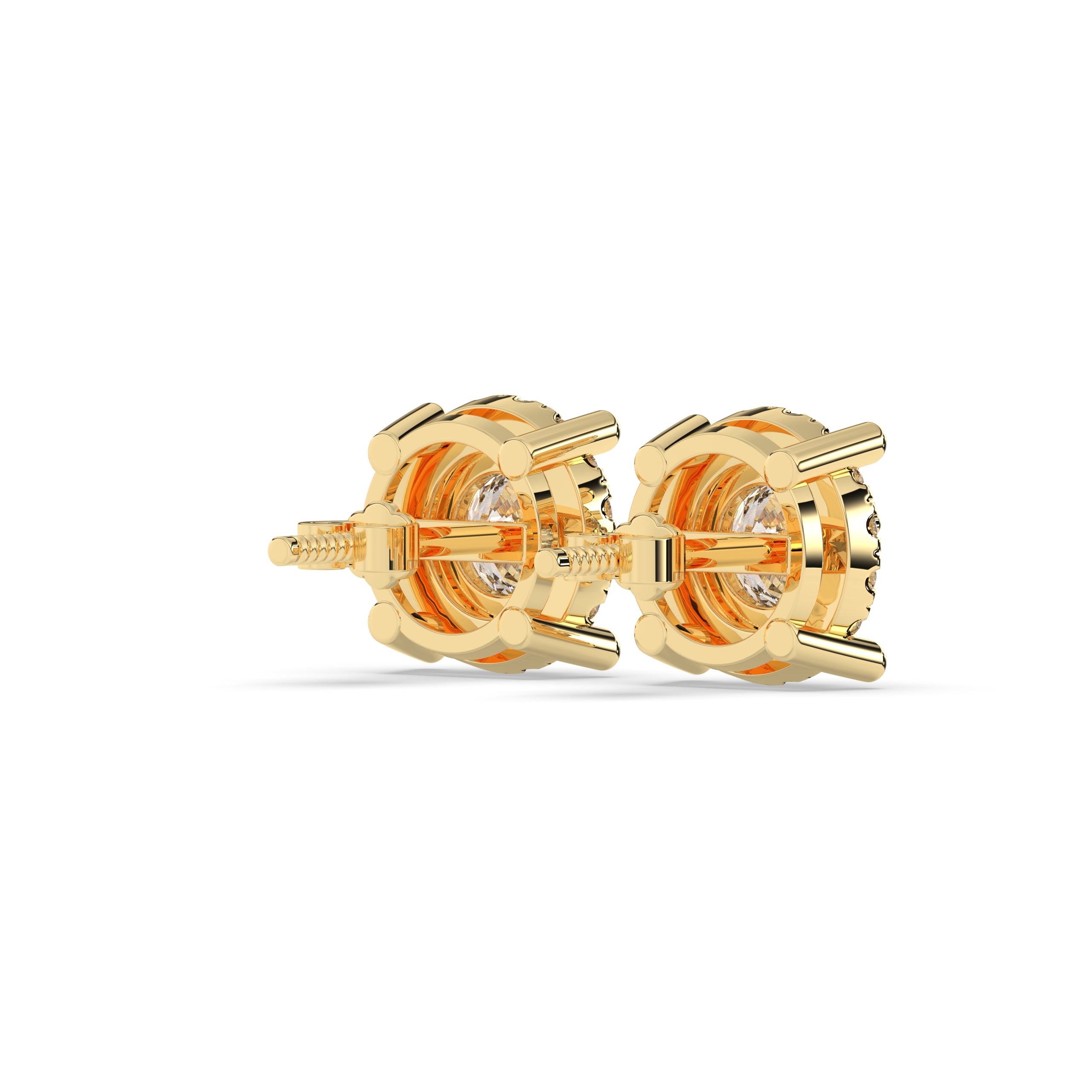 Elina Round Halo Stud Earring