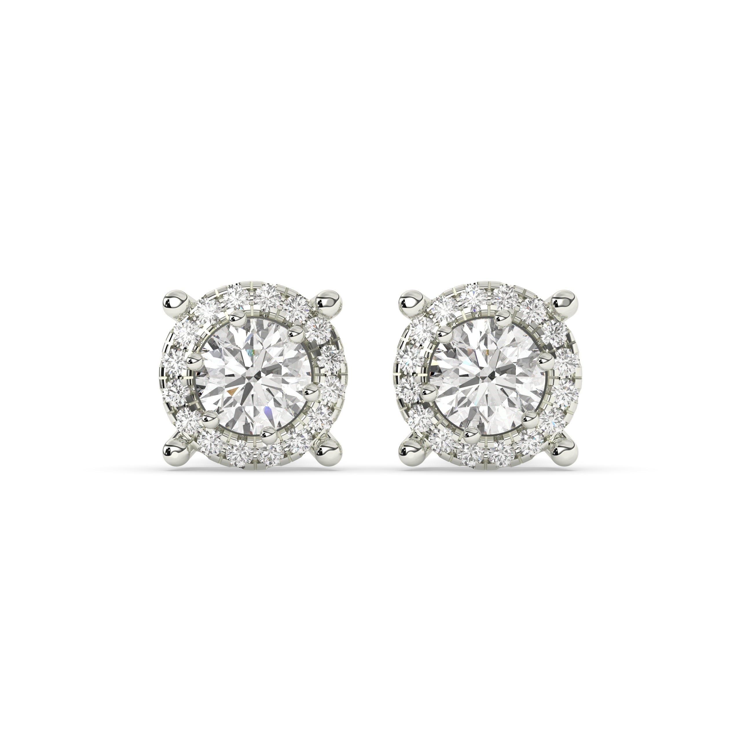 Elina Round Halo Stud Earring