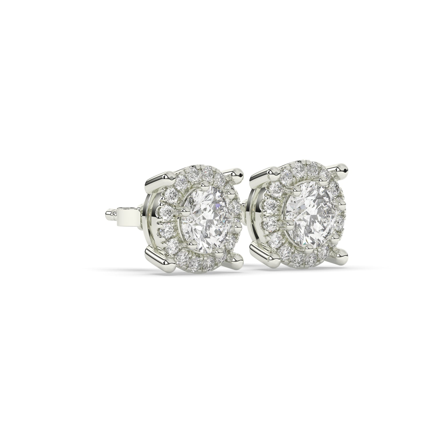 Elina Round Halo Stud Earring