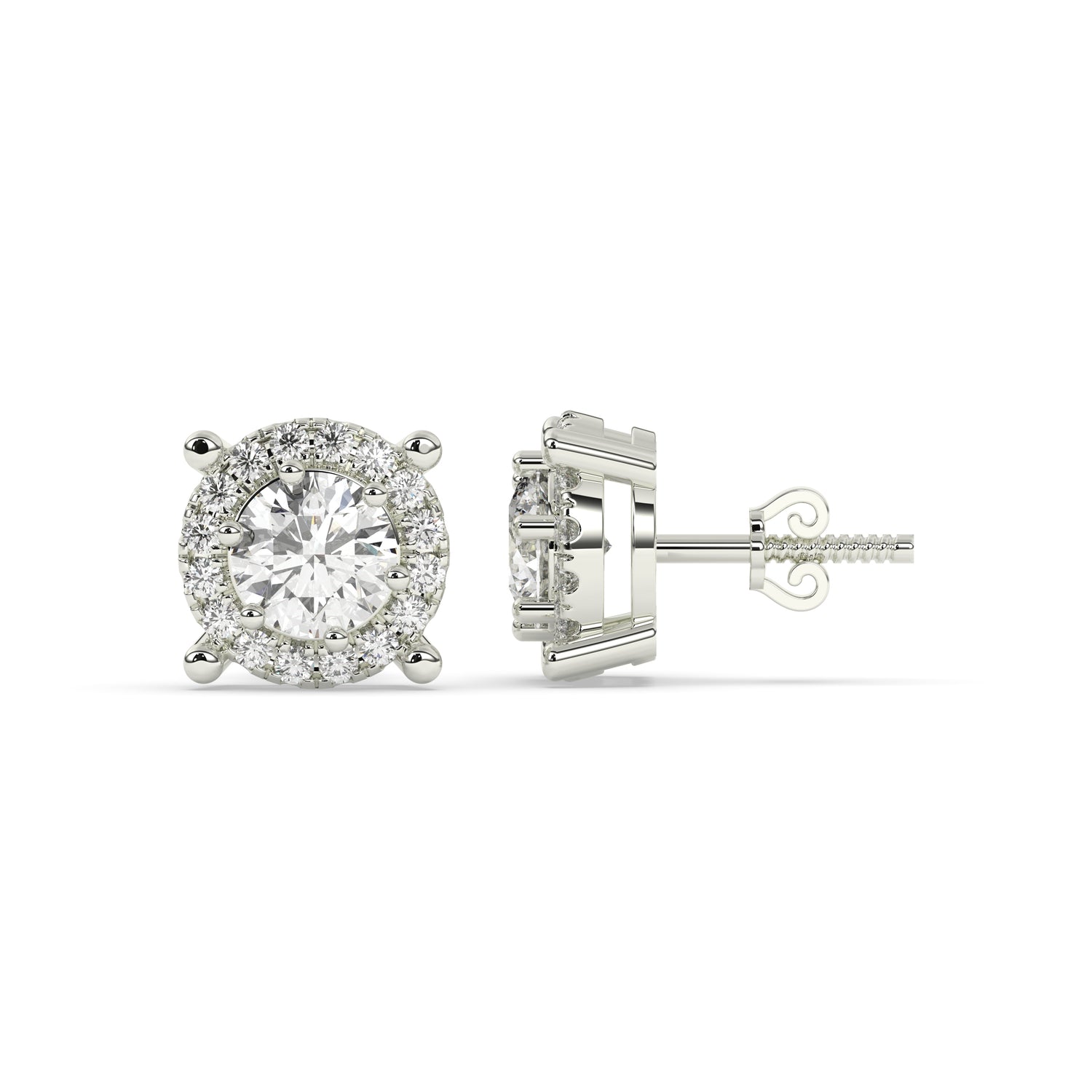 Elina Round Halo Stud Earring