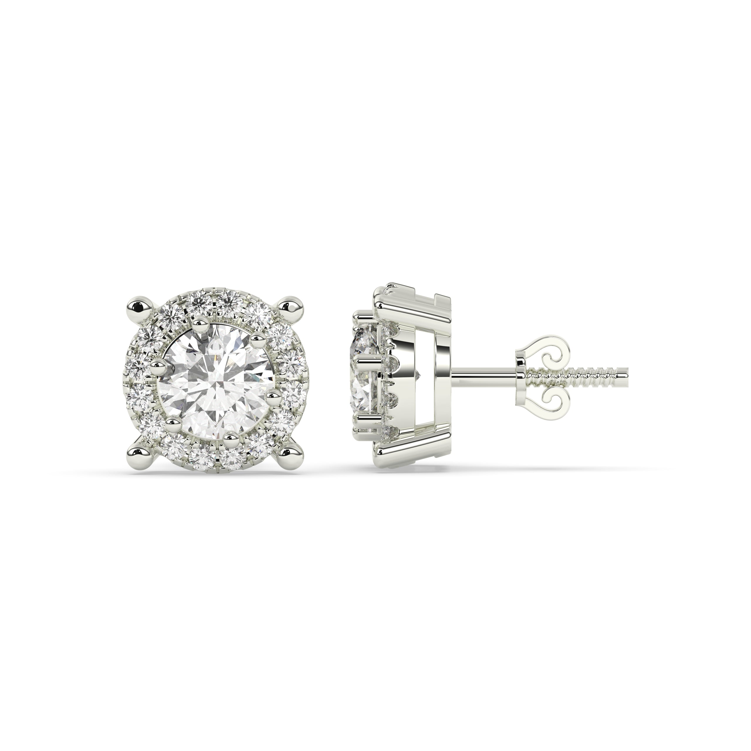 Elina Round Halo Stud Earring