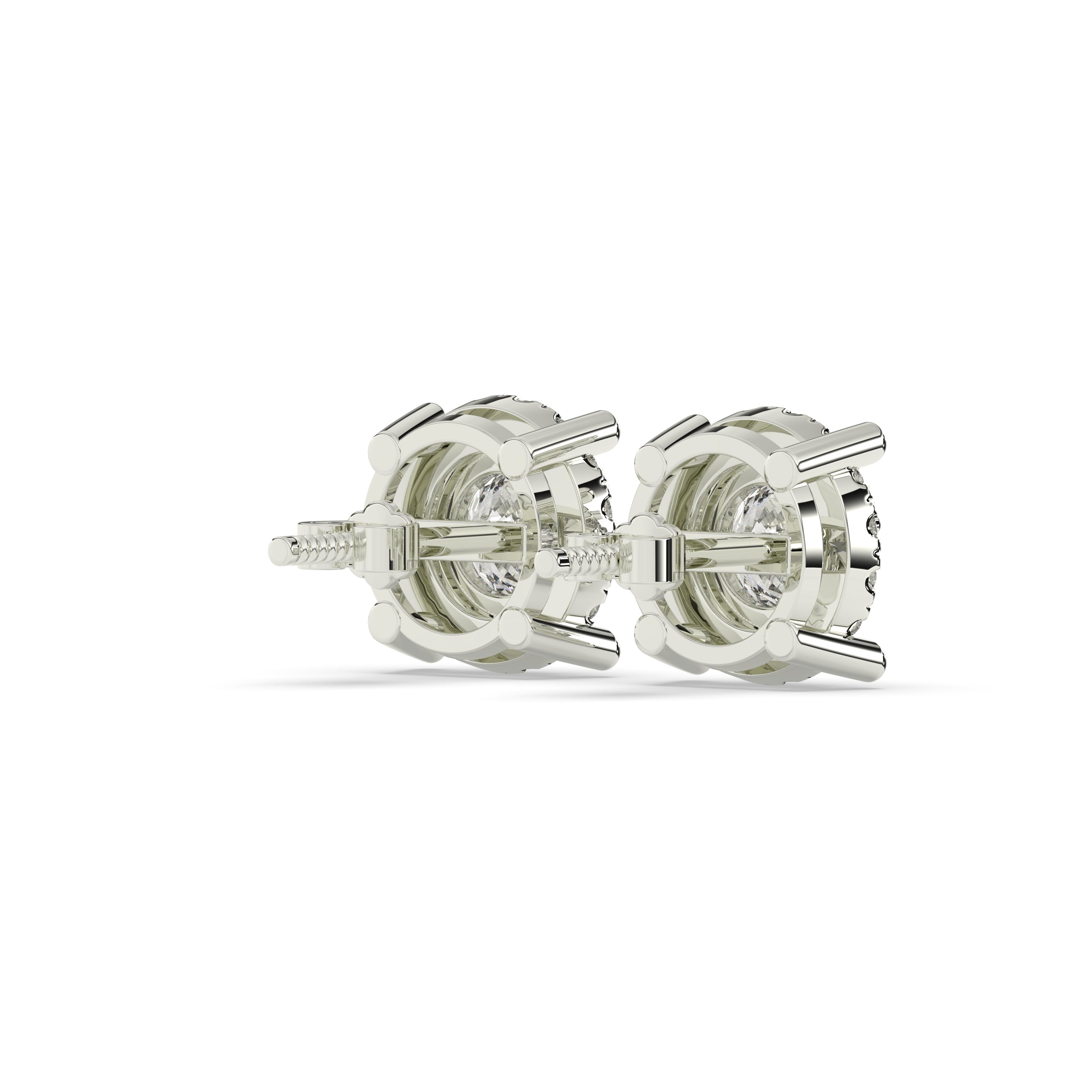 Elina Round Halo Stud Earring