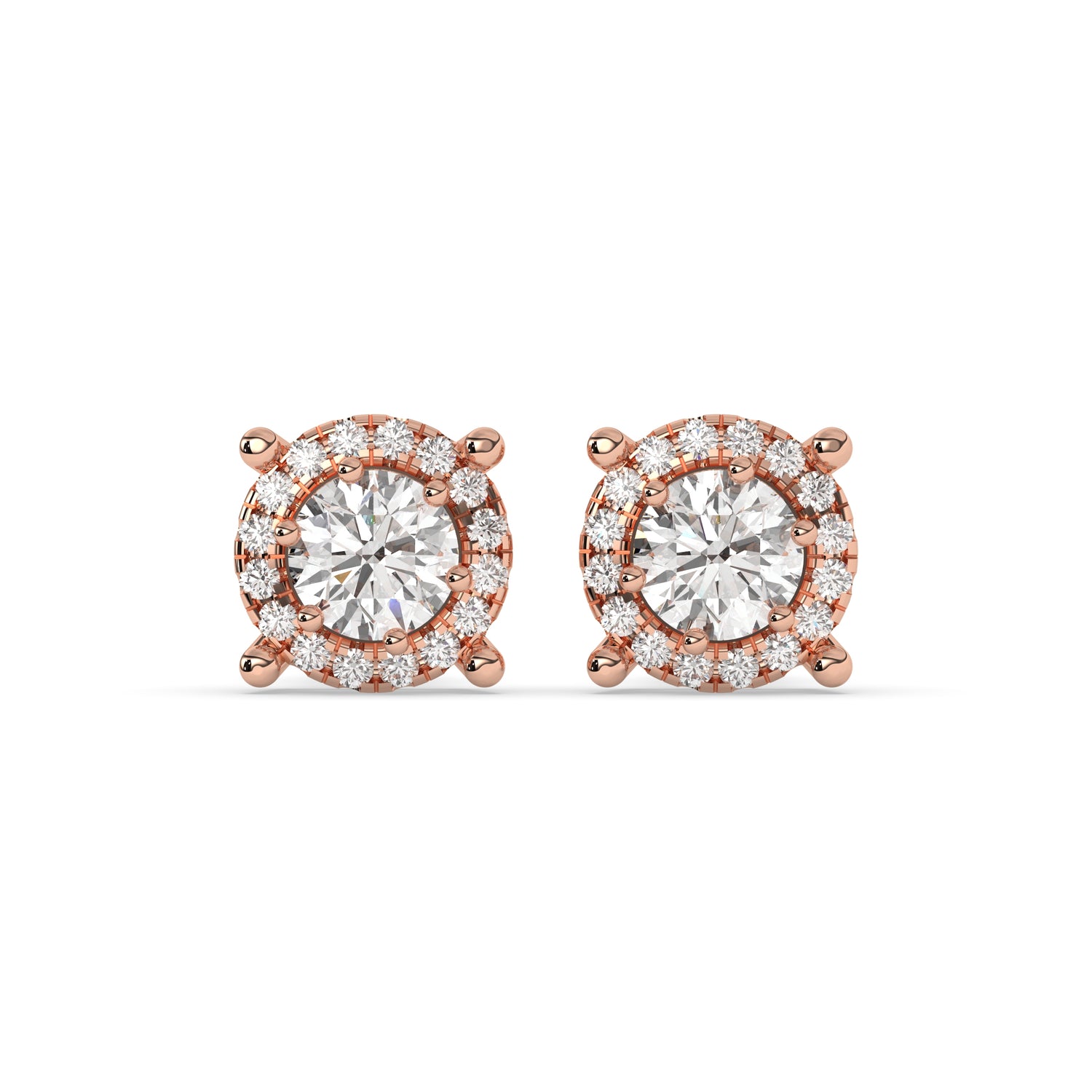 Elina Round Halo Stud Earring