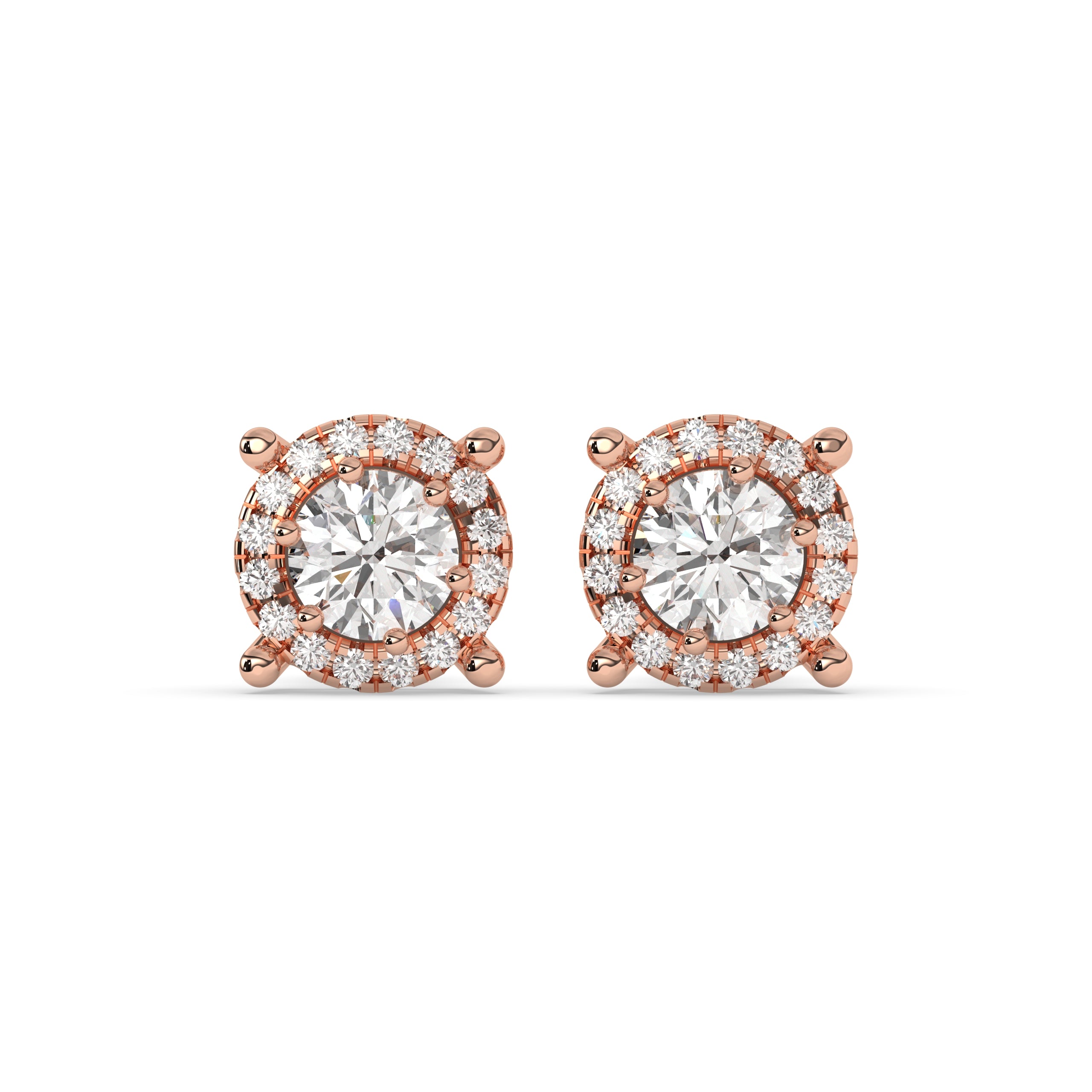 Elina Round Halo Stud Earring