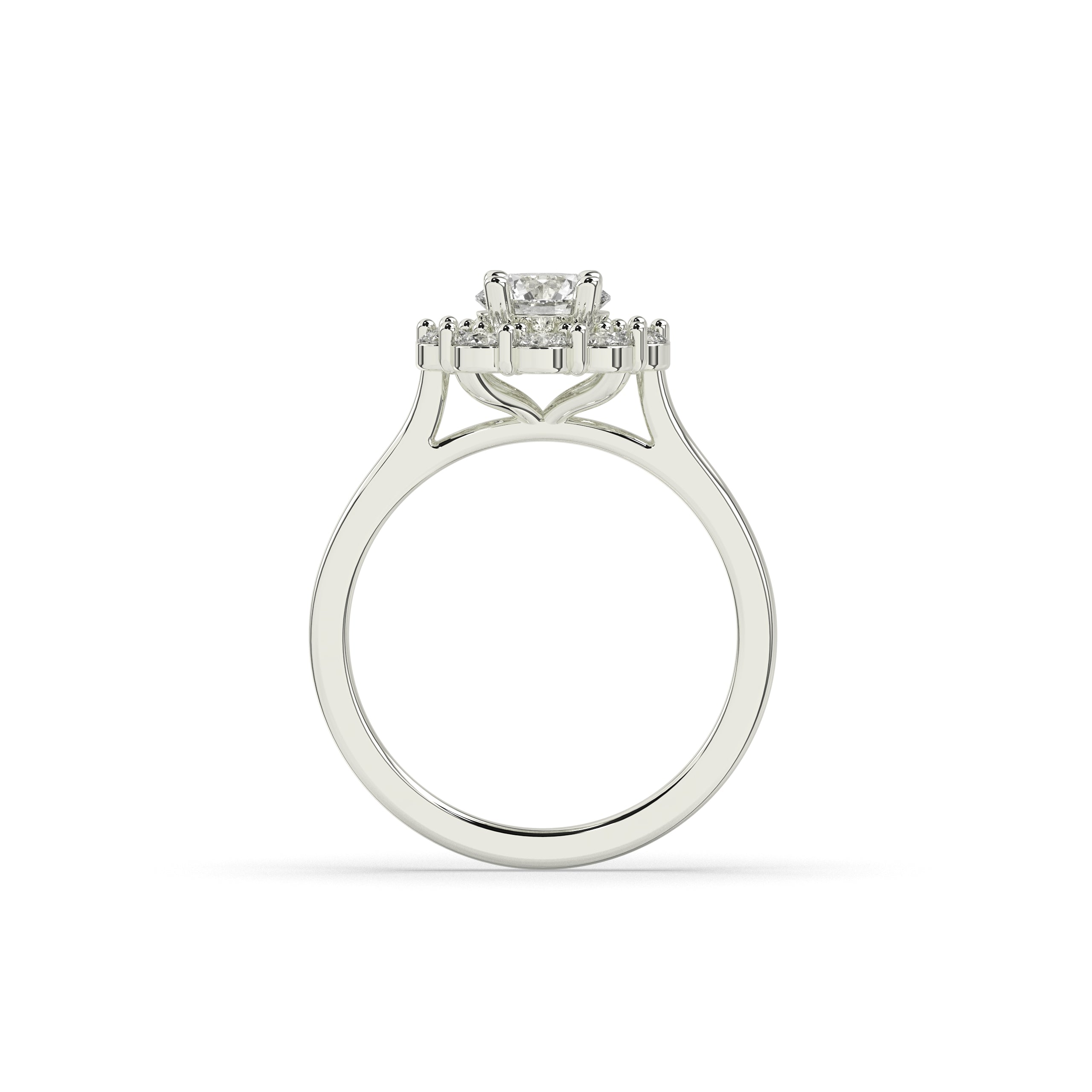Viola Runder Halo-Ring