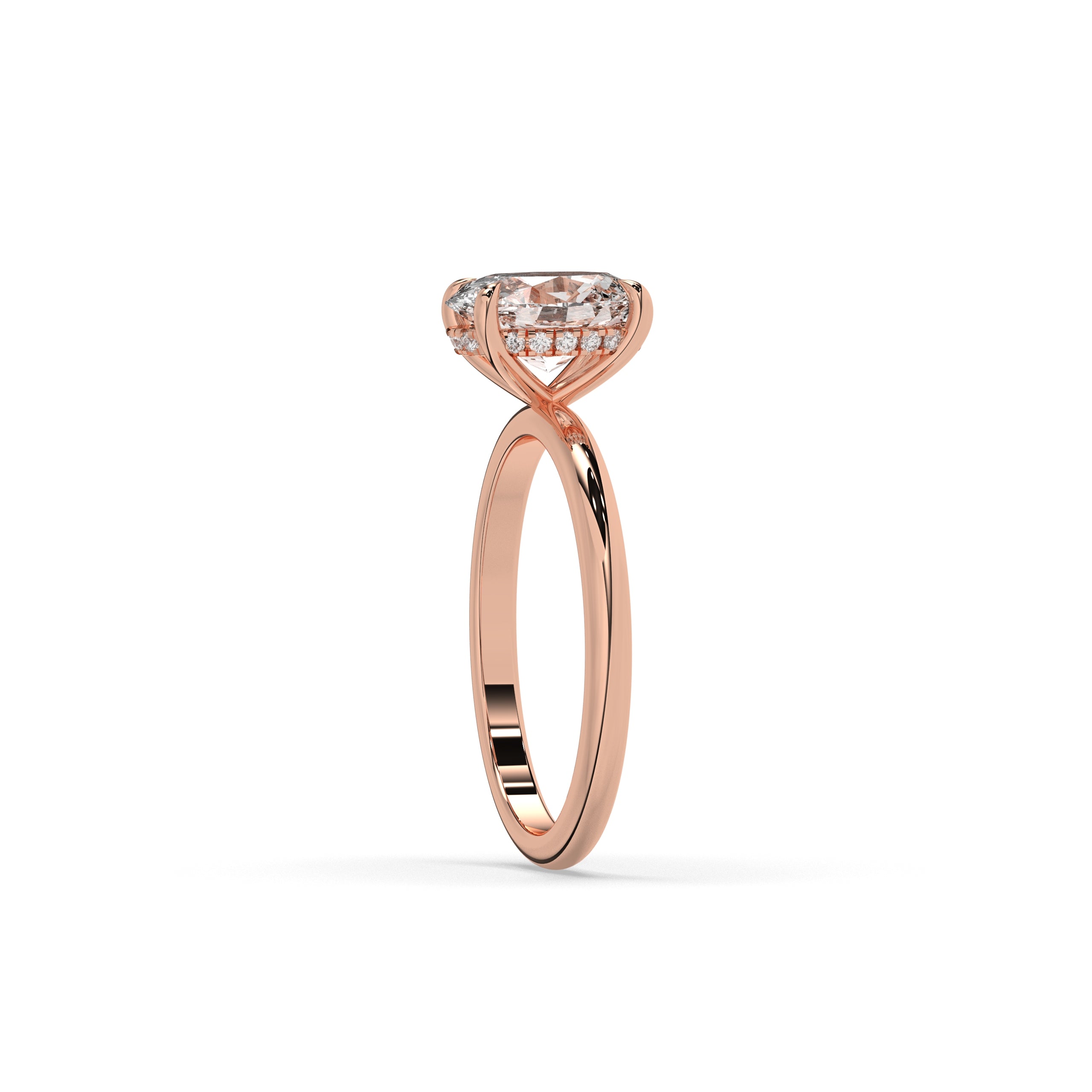 Annika Oval Halo Ring