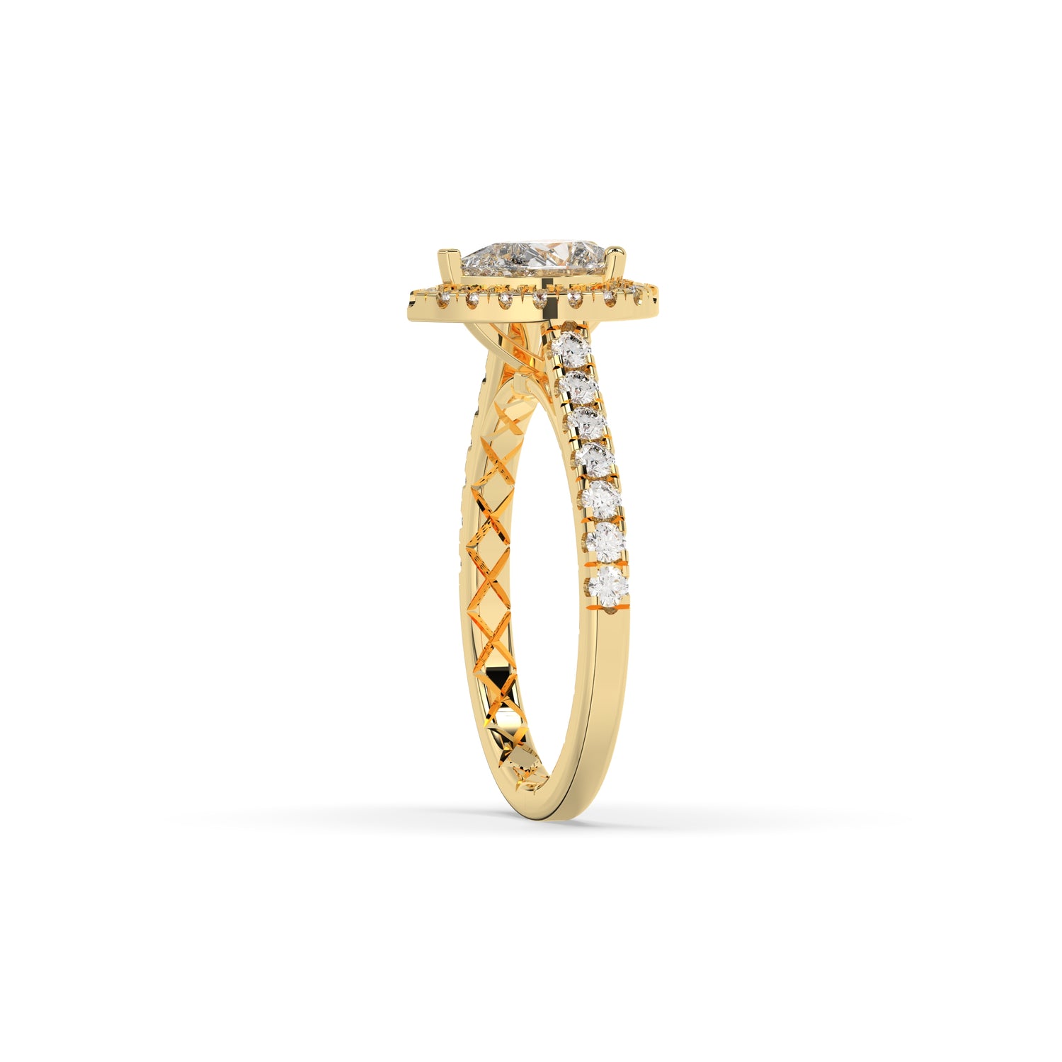 Pati Pear Halo Ring