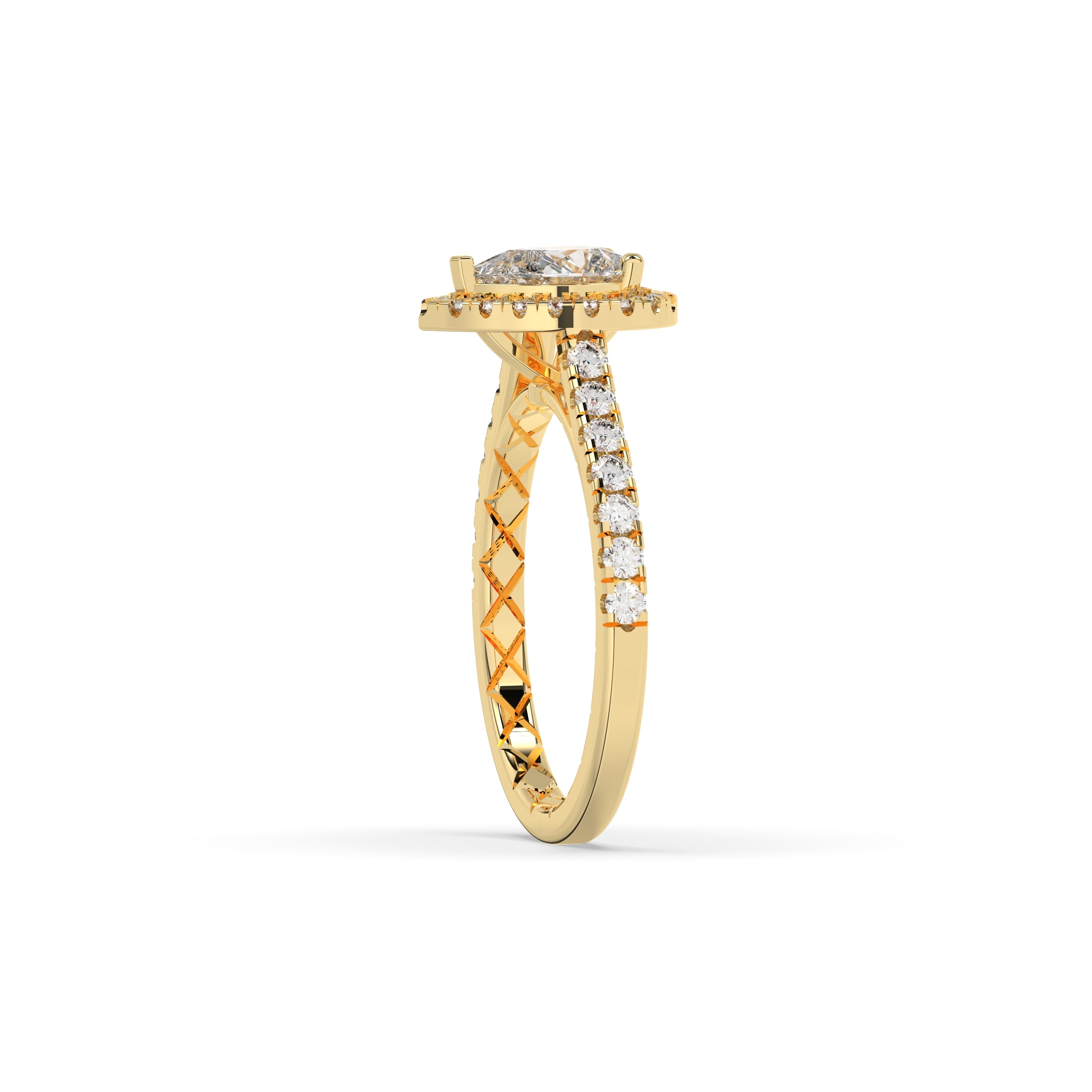 Pati Pear Halo Ring