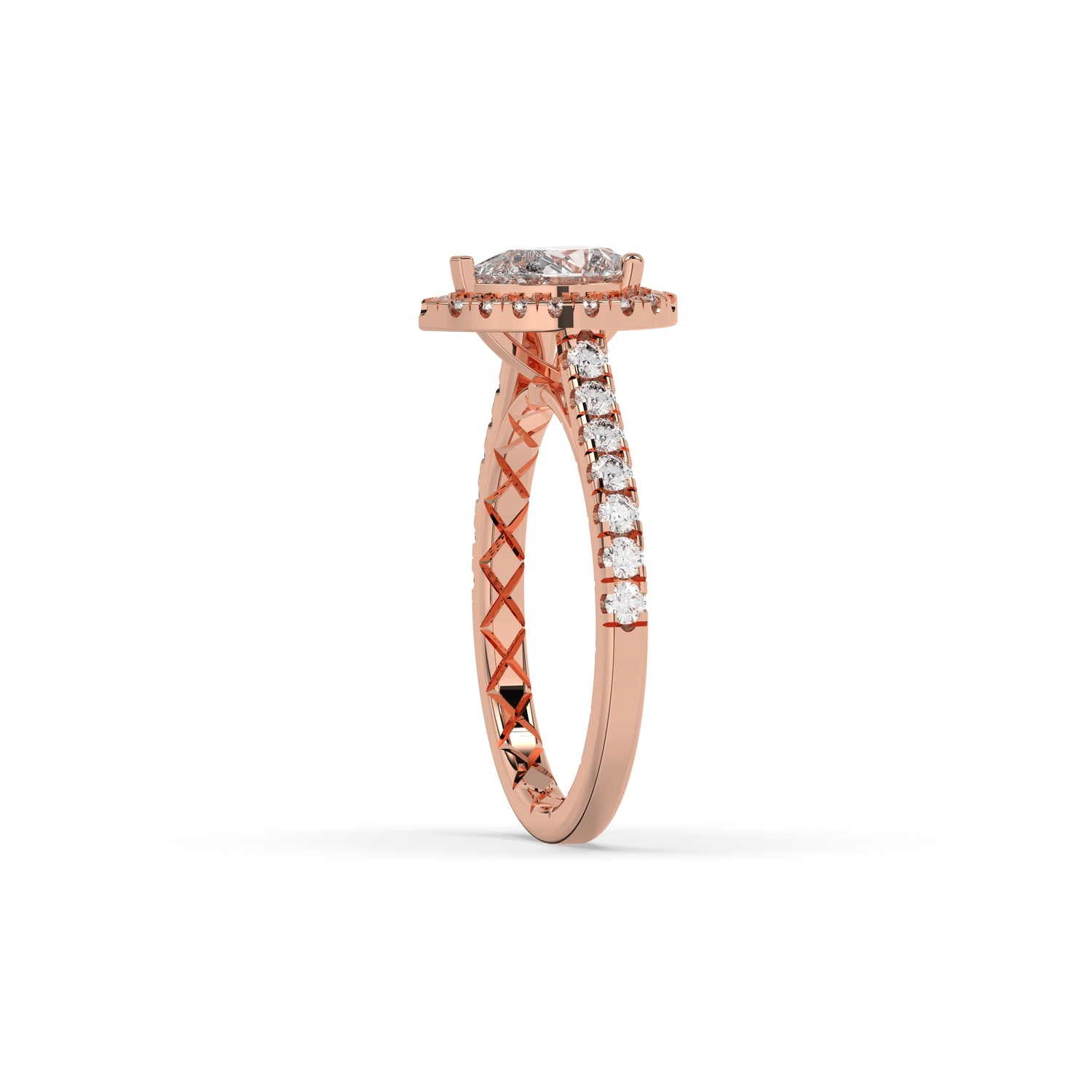 Pati Pear Halo Ring