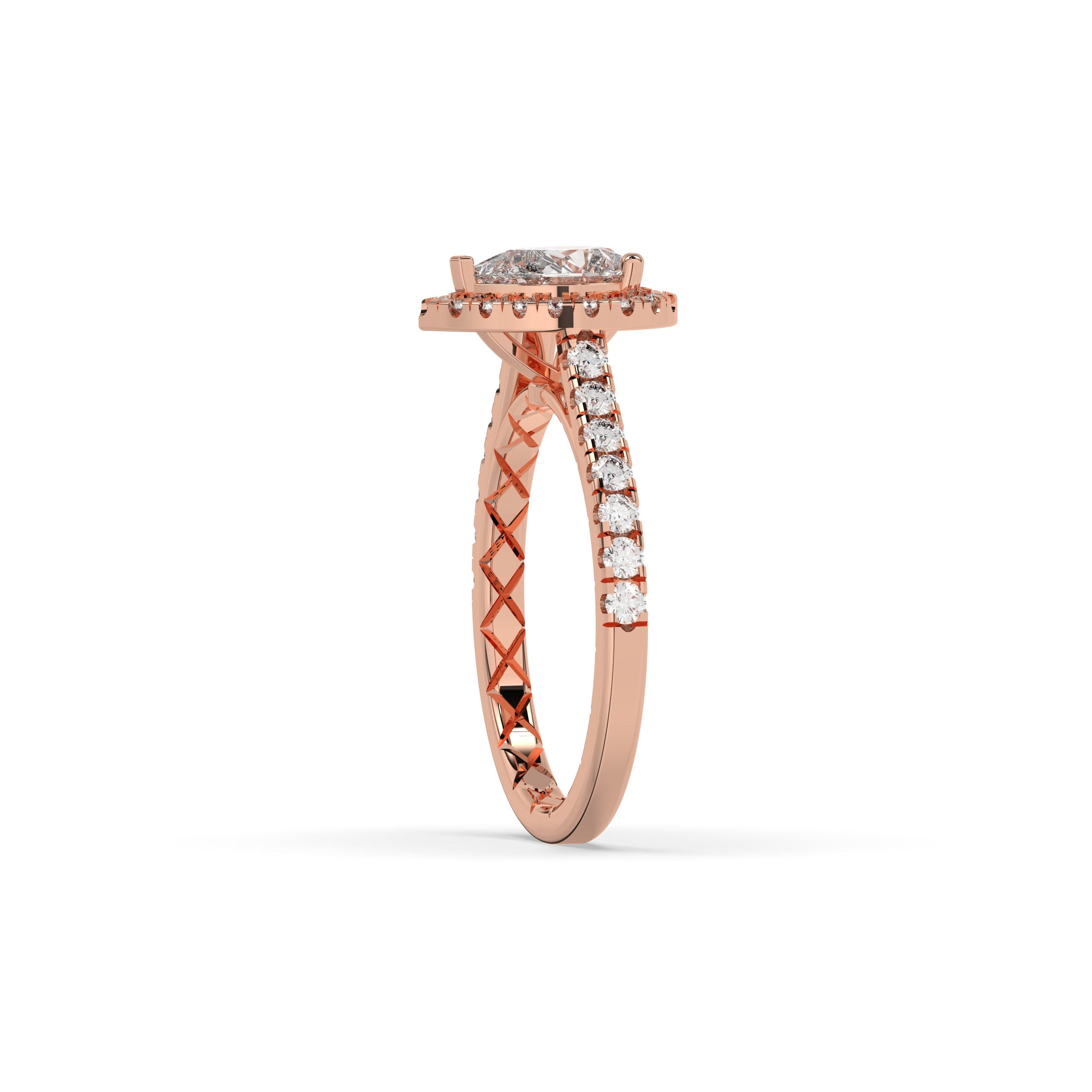 Pati Pear Halo Ring