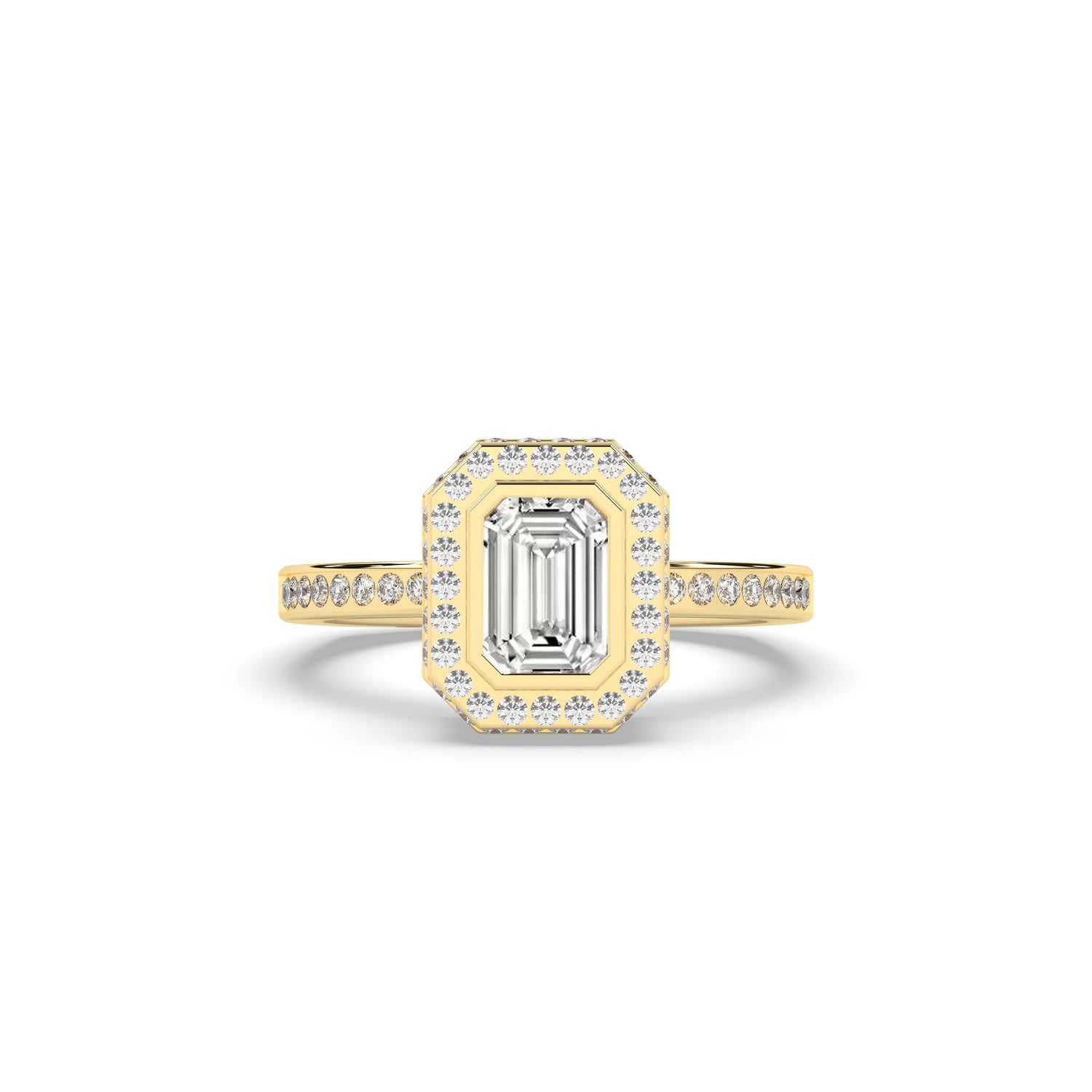 Nelia Emerald Halo Ring