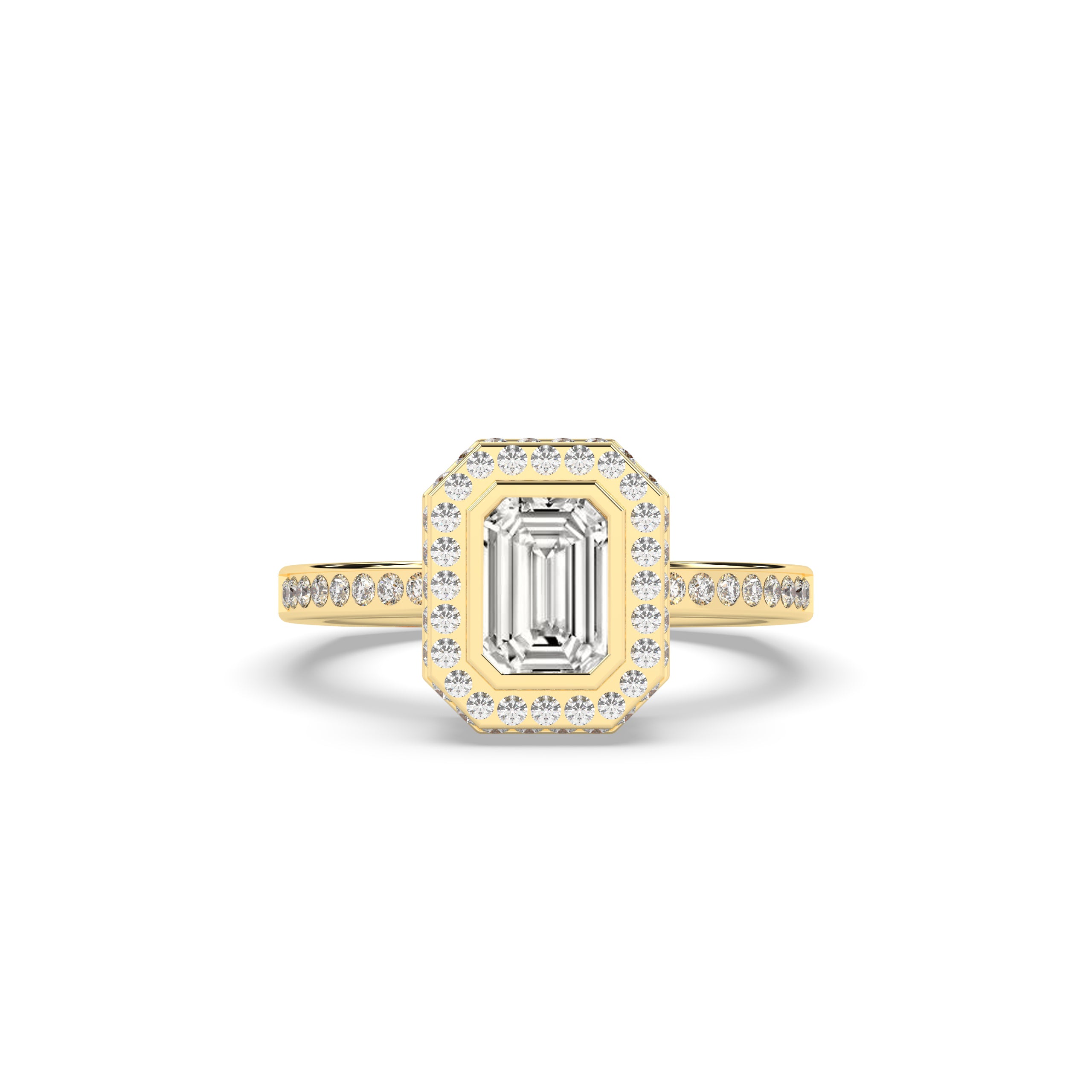 Nelia Emerald Halo Ring