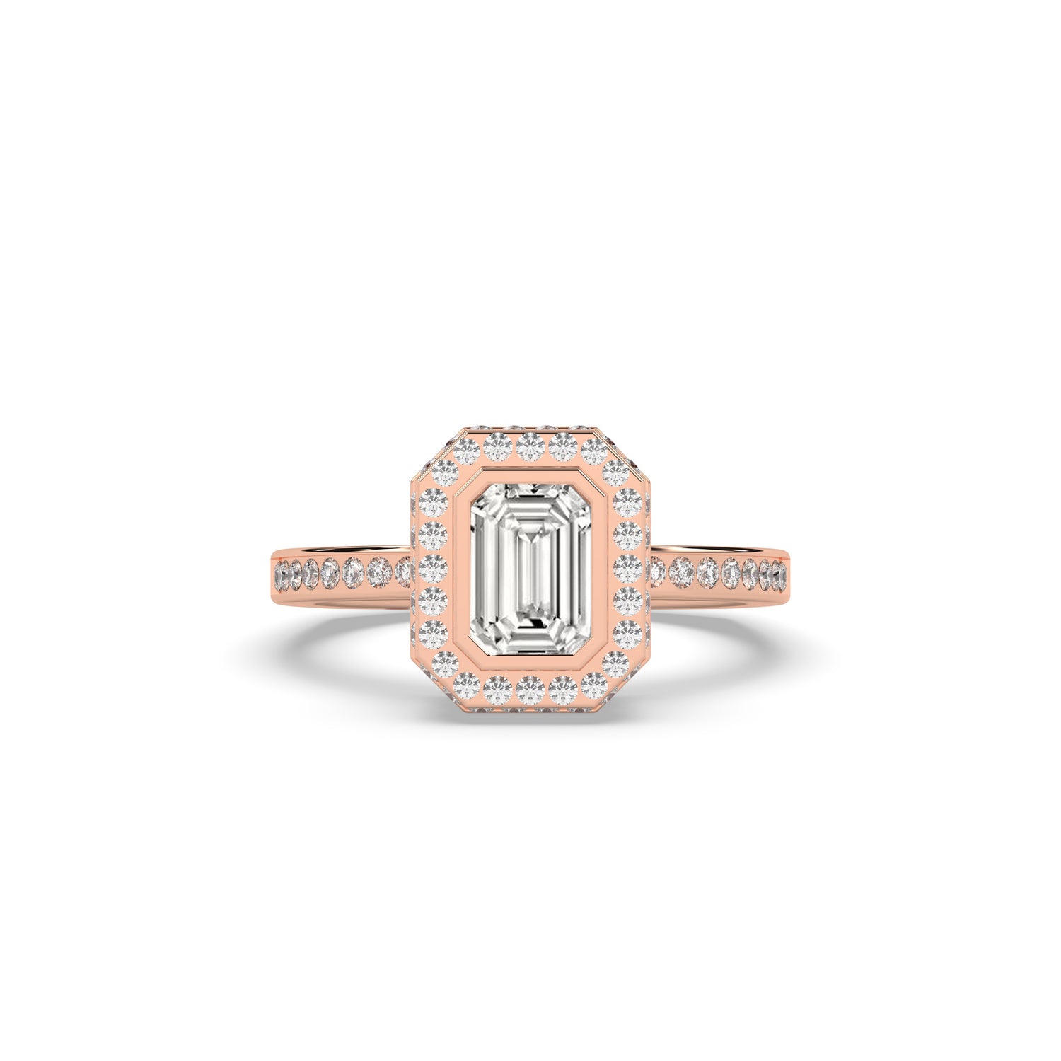 Nelia Emerald Halo Ring