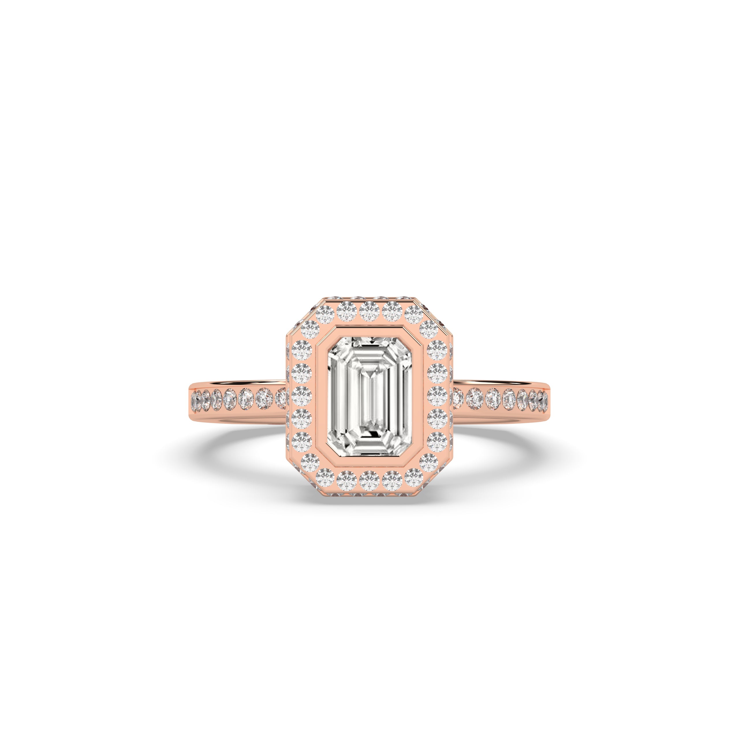 Nelia Emerald Halo Ring