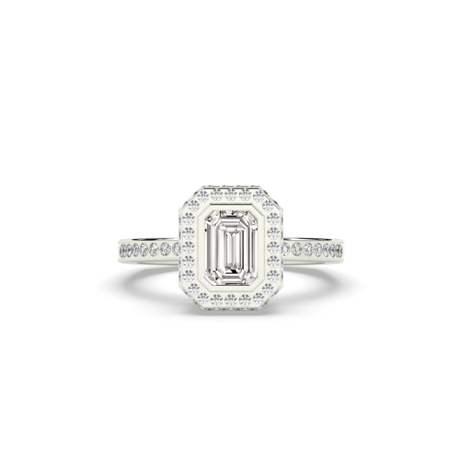 Nelia Emerald Halo Ring