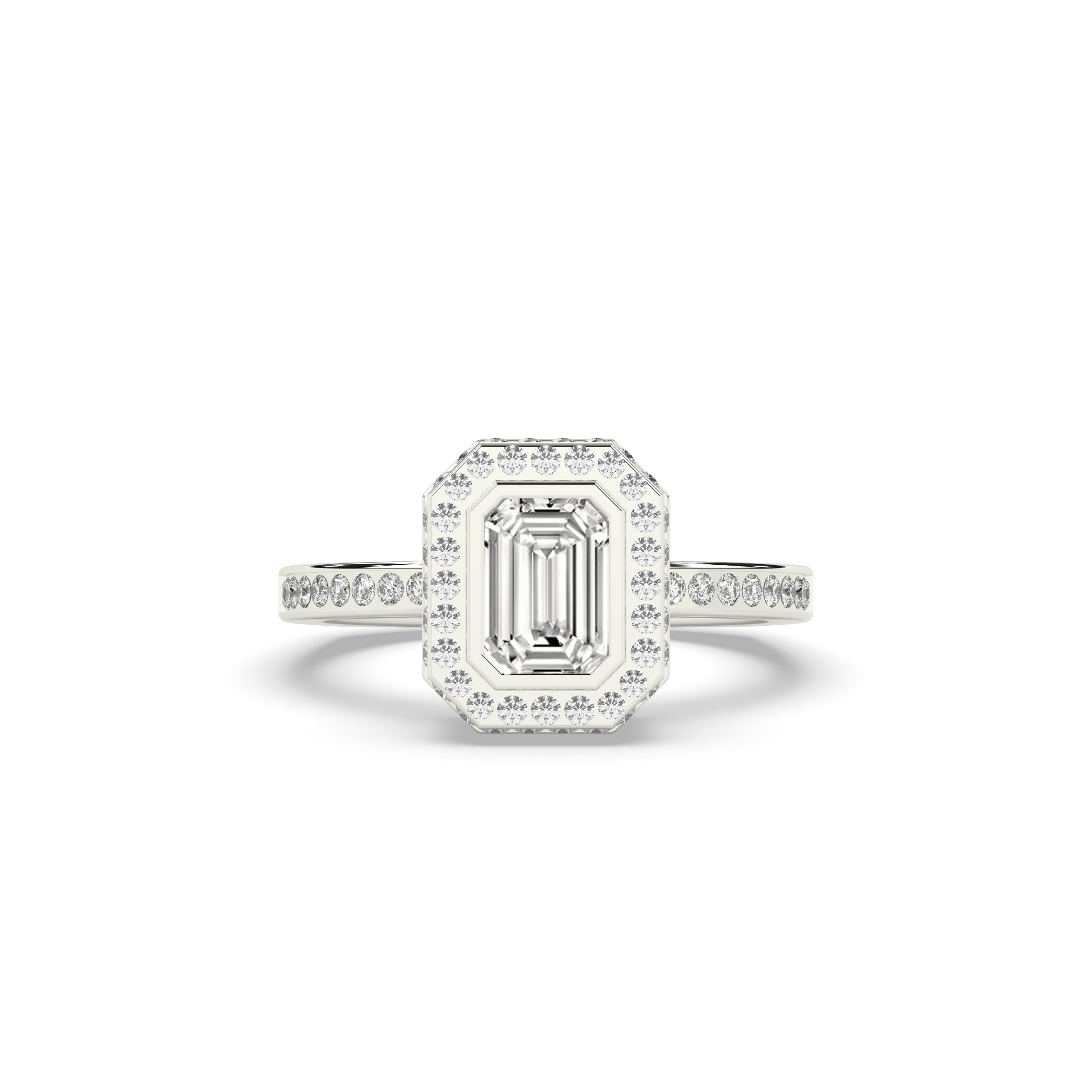 Nelia Emerald Halo Ring