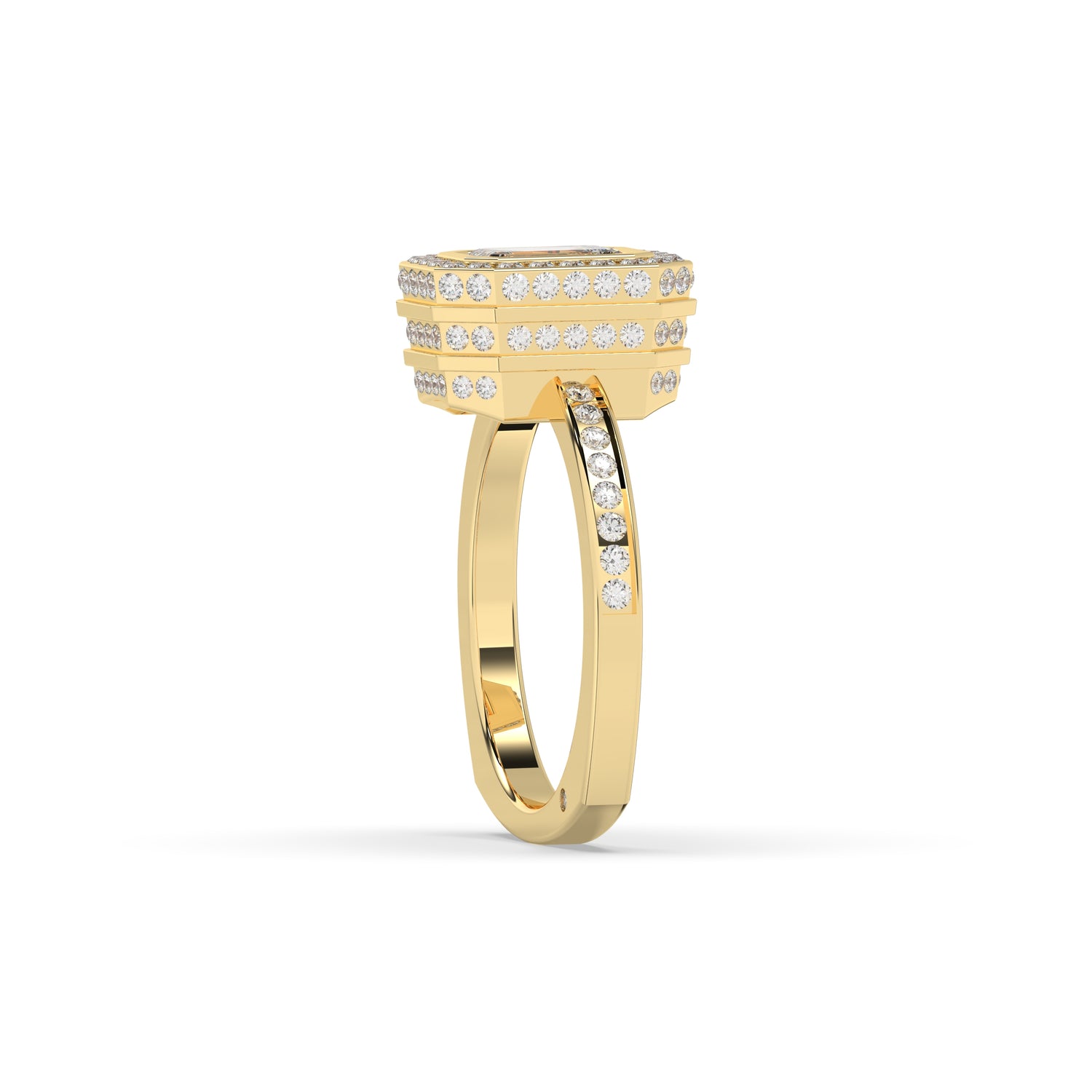 Nelia Emerald Halo Ring
