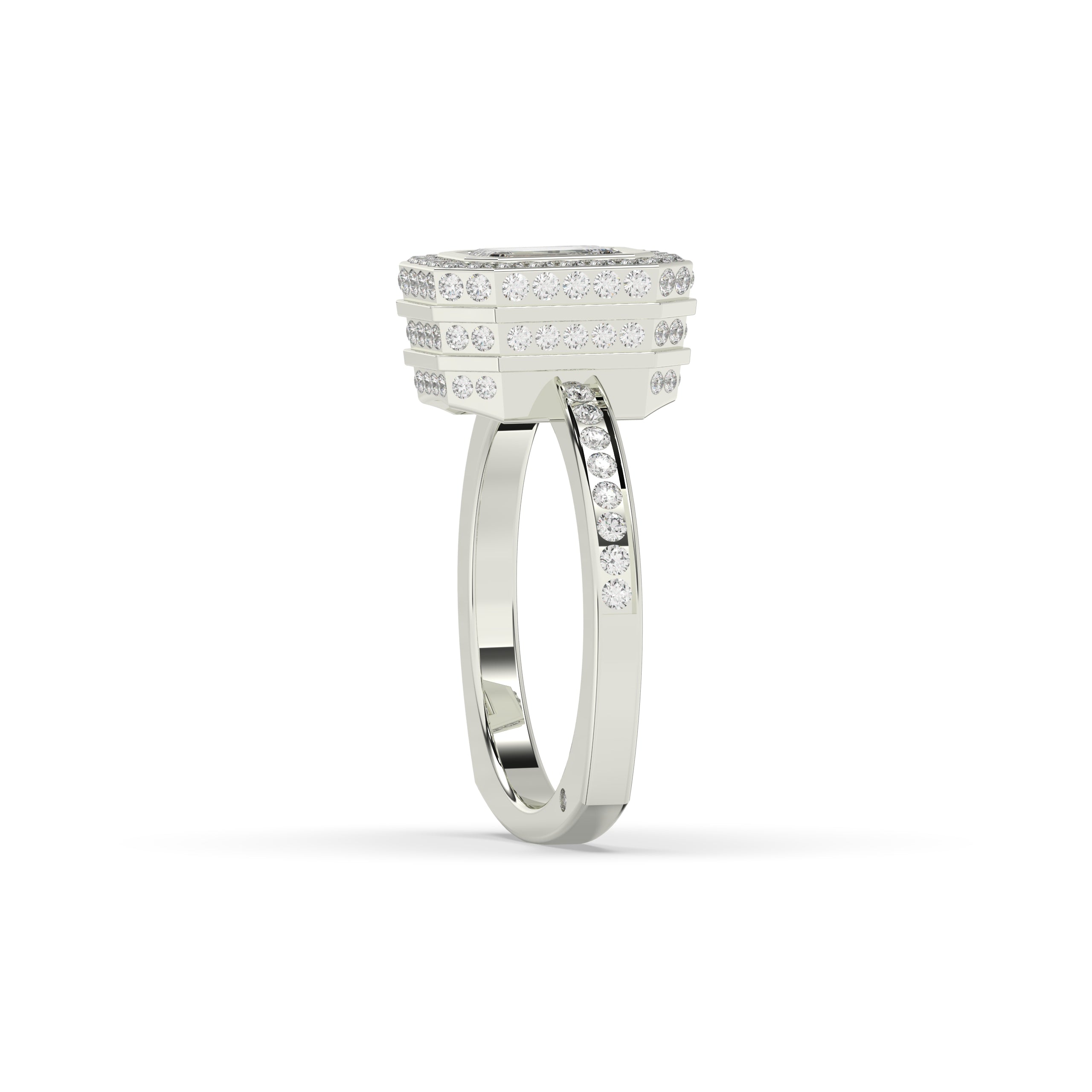 Nelia Emerald Halo Ring