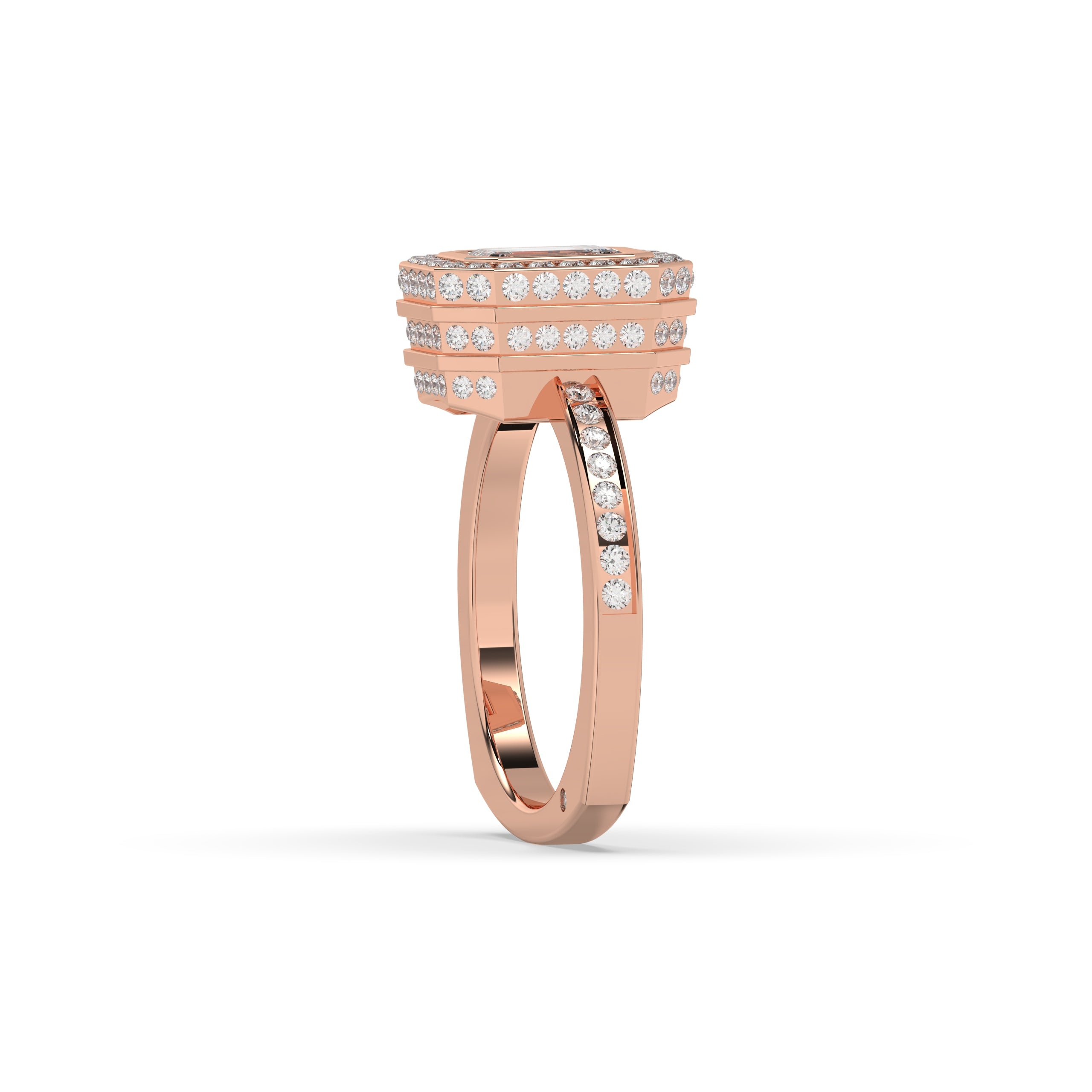 Nelia Emerald Halo Ring
