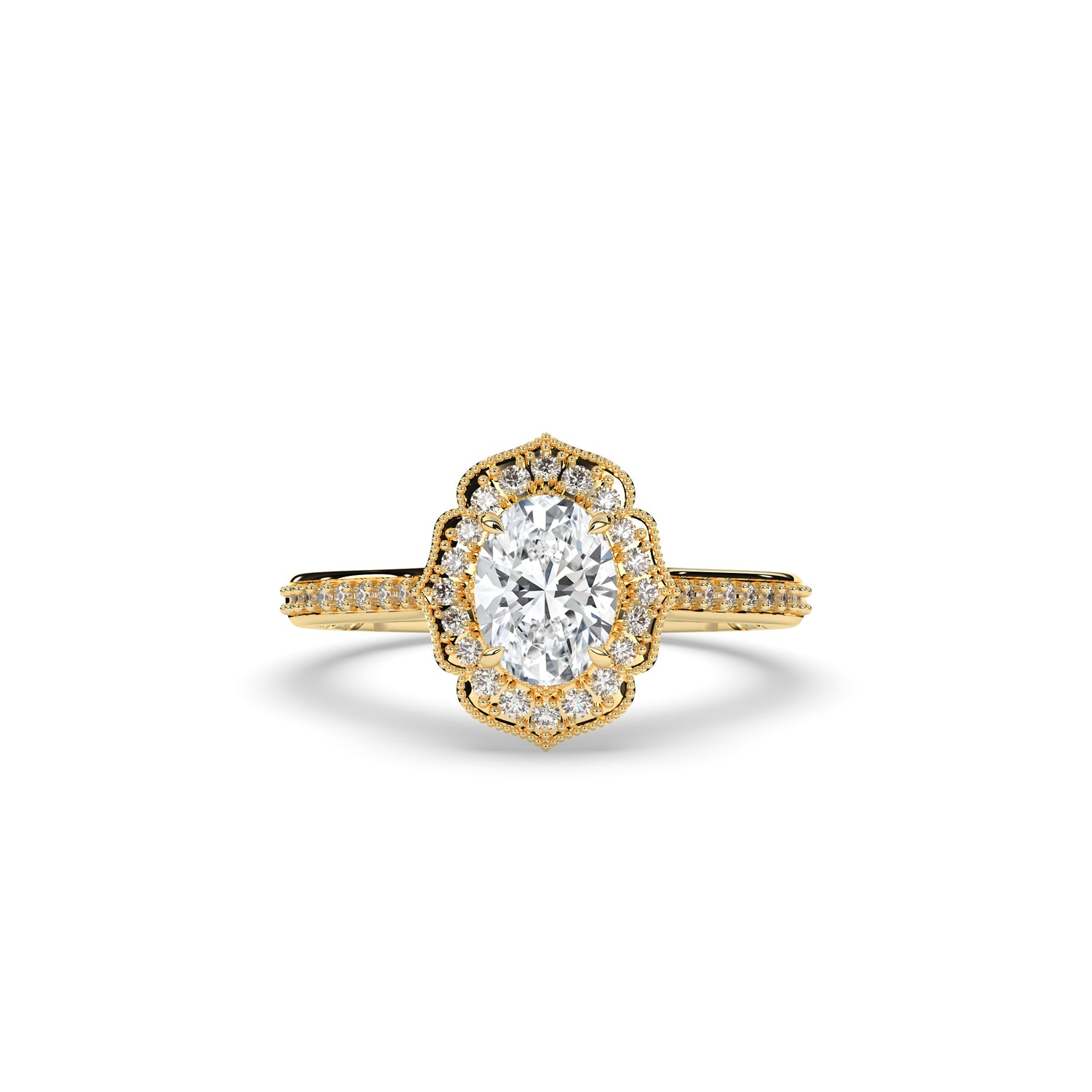 Jasmina Oval Halo Ring