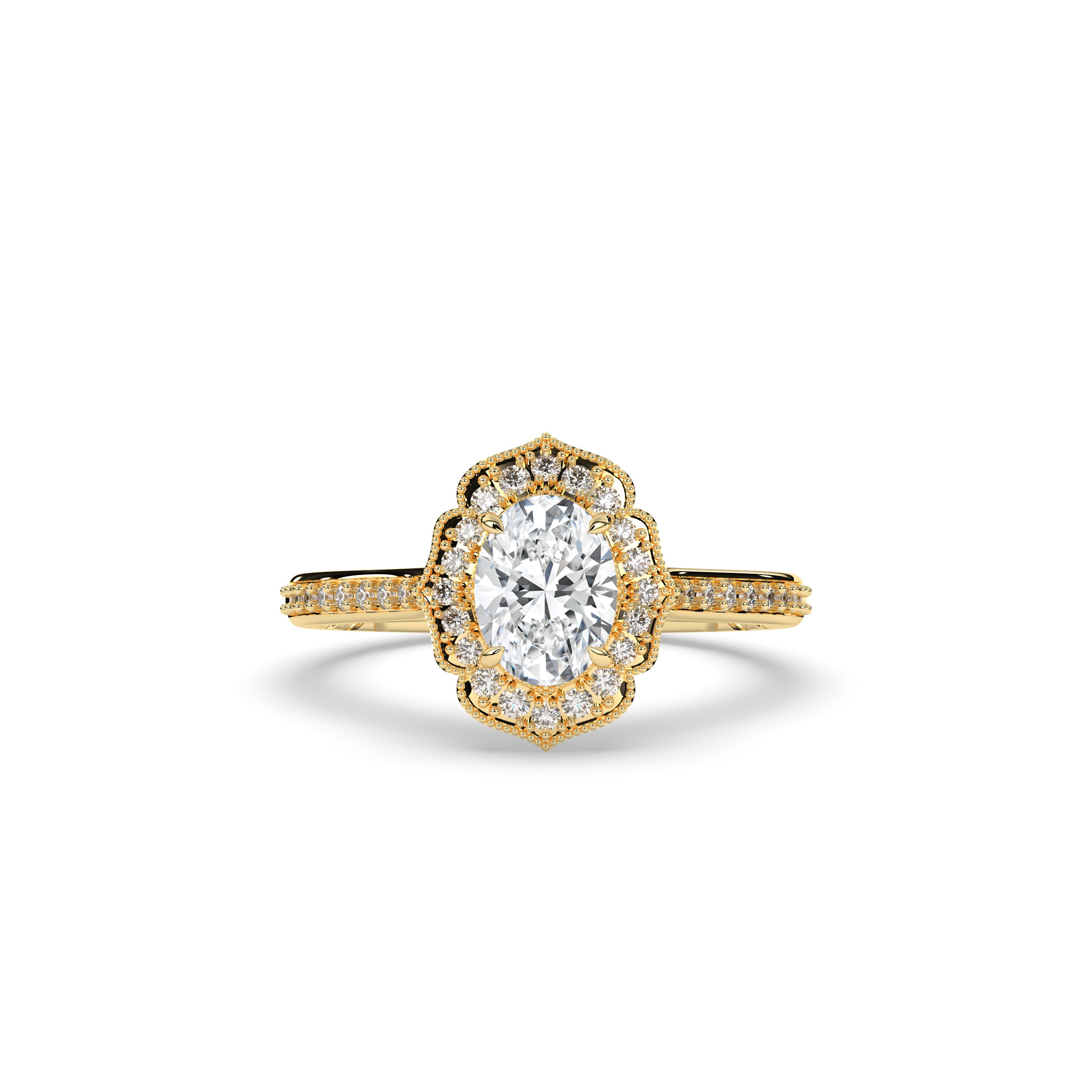 Jasmina Oval Halo Ring