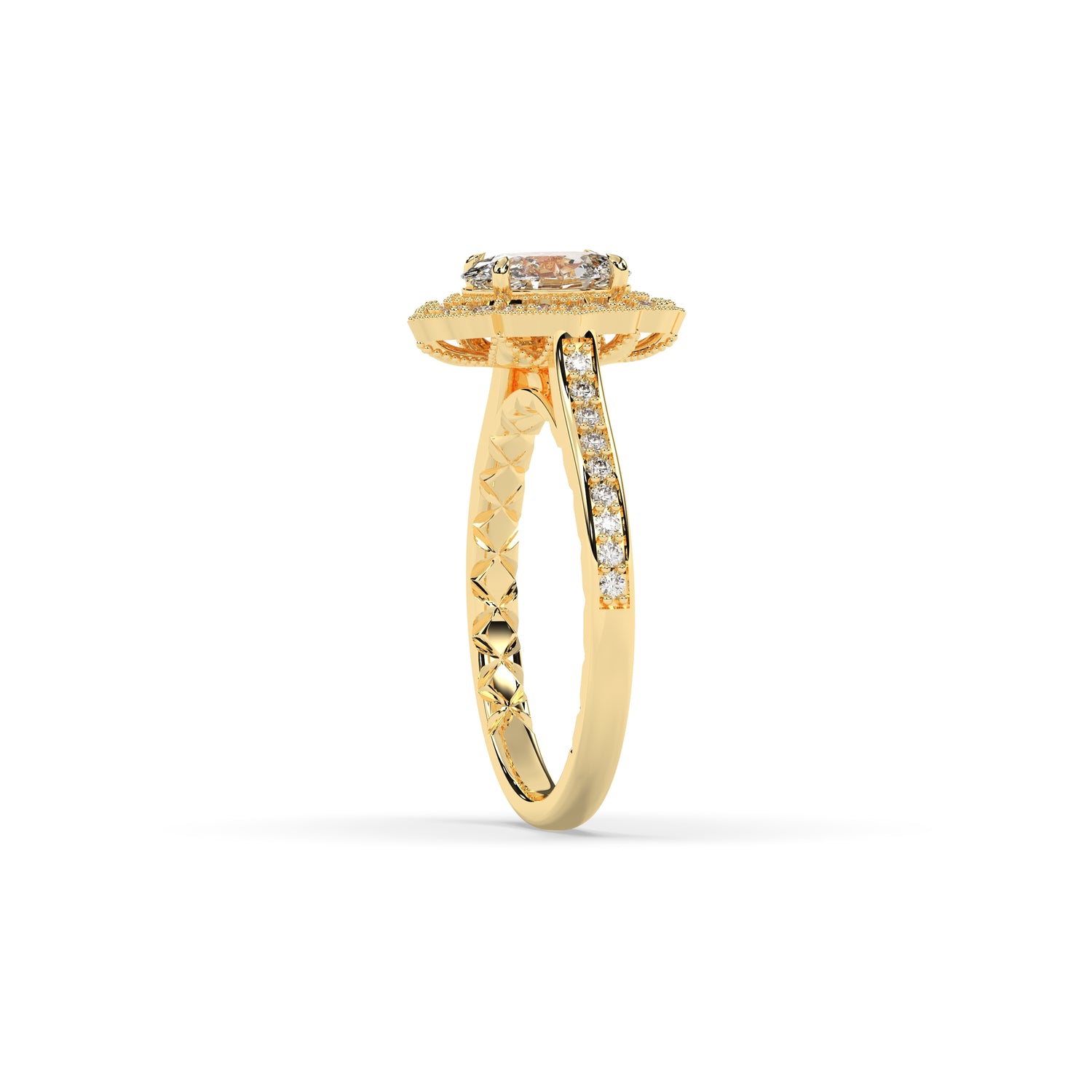 Jasmina Oval Halo Ring