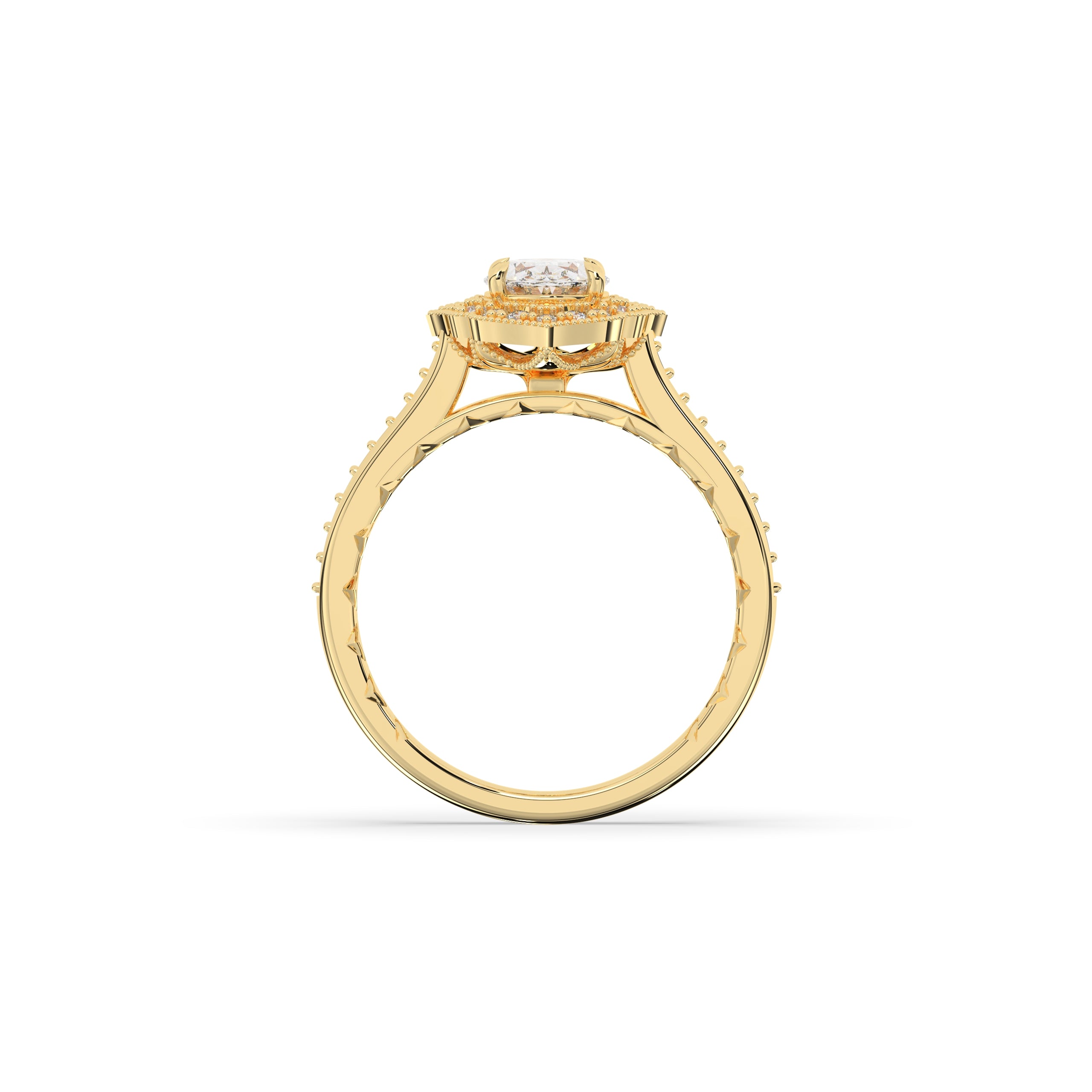 Jasmina Oval Halo Ring