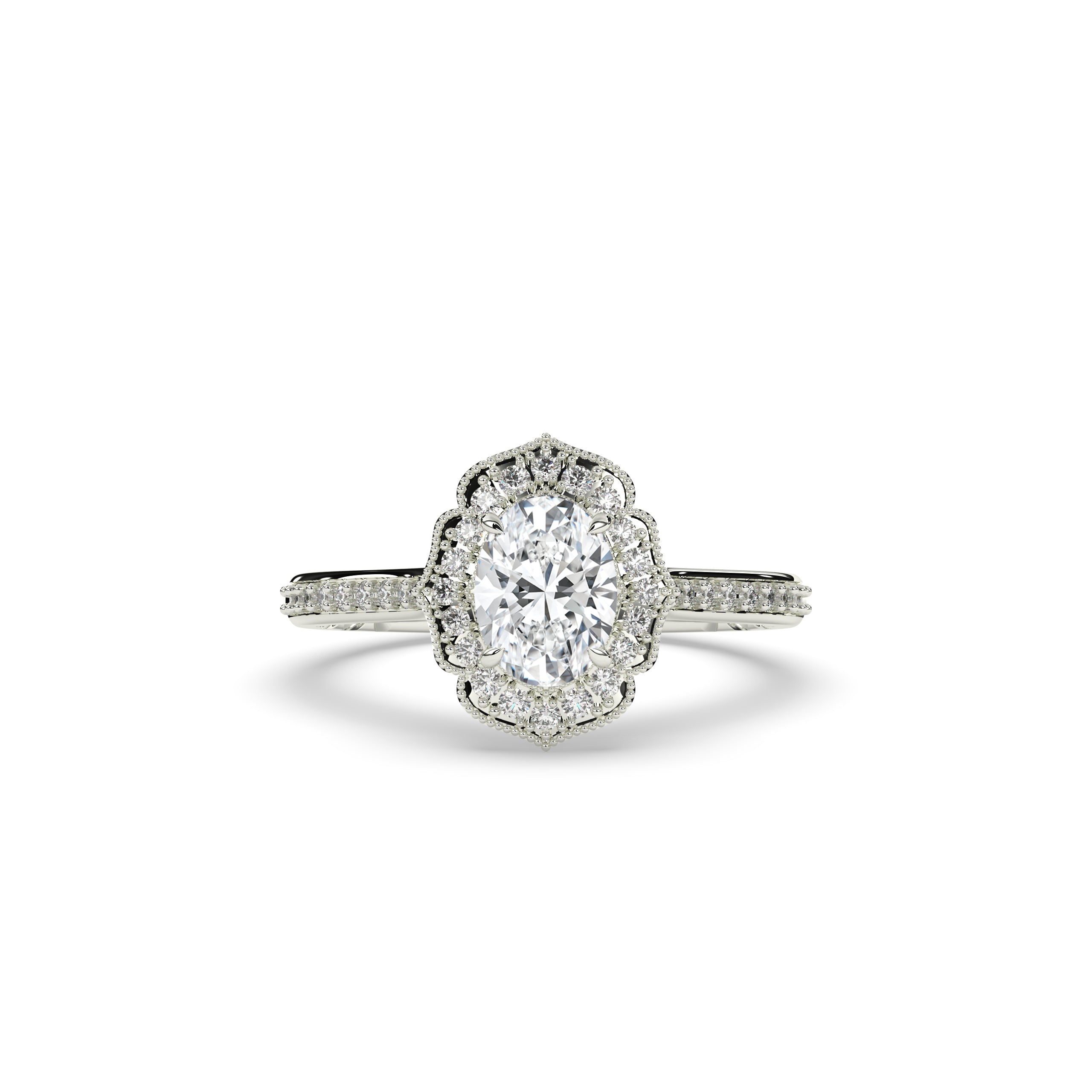 Jasmina Oval Halo Ring