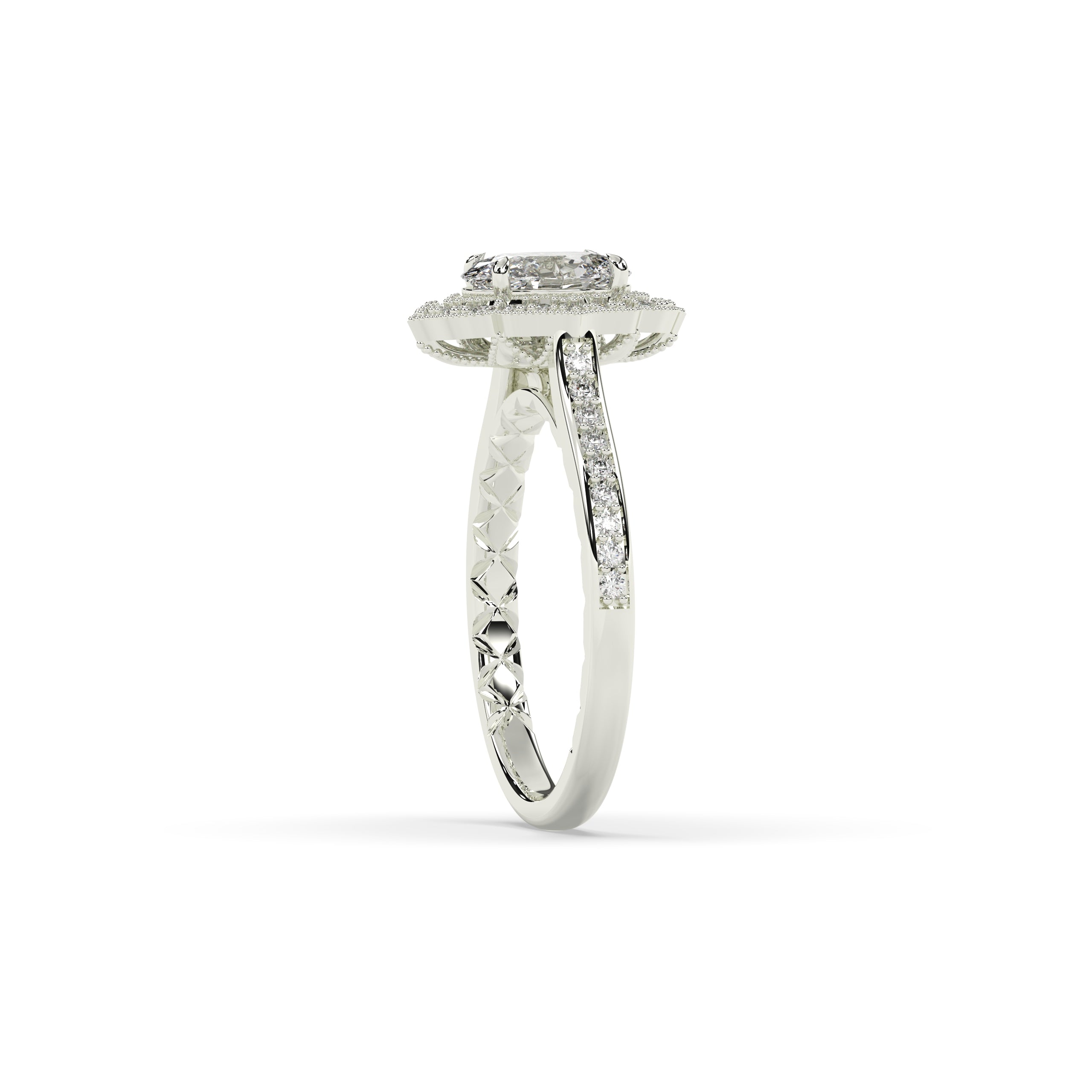 Jasmina Oval Halo Ring