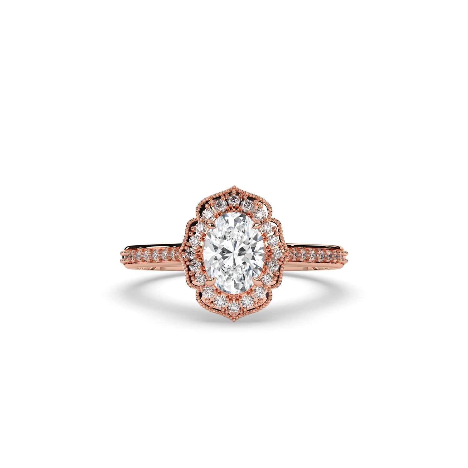 Jasmina Oval Halo Ring