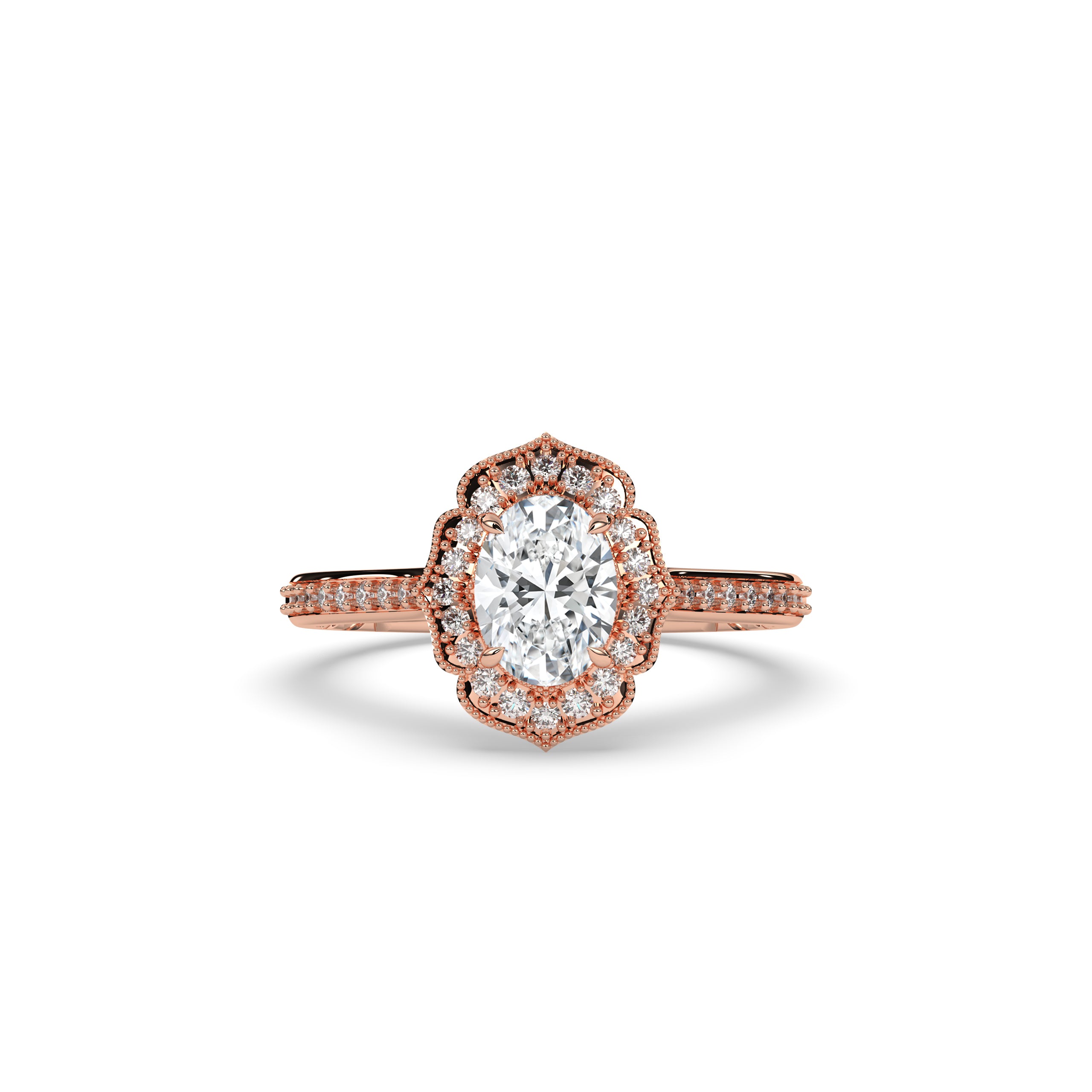 Jasmina Oval Halo Ring