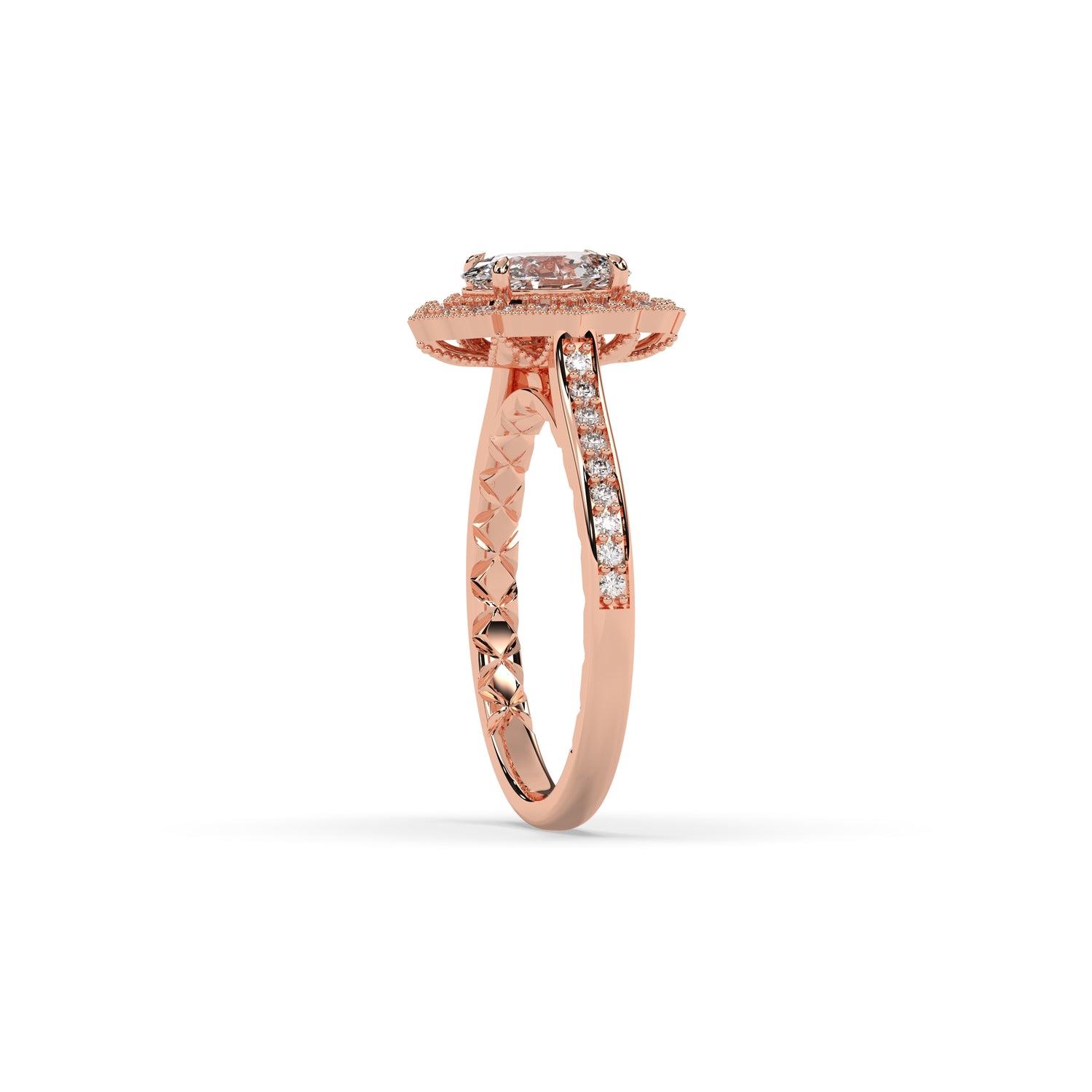 Jasmina Oval Halo Ring