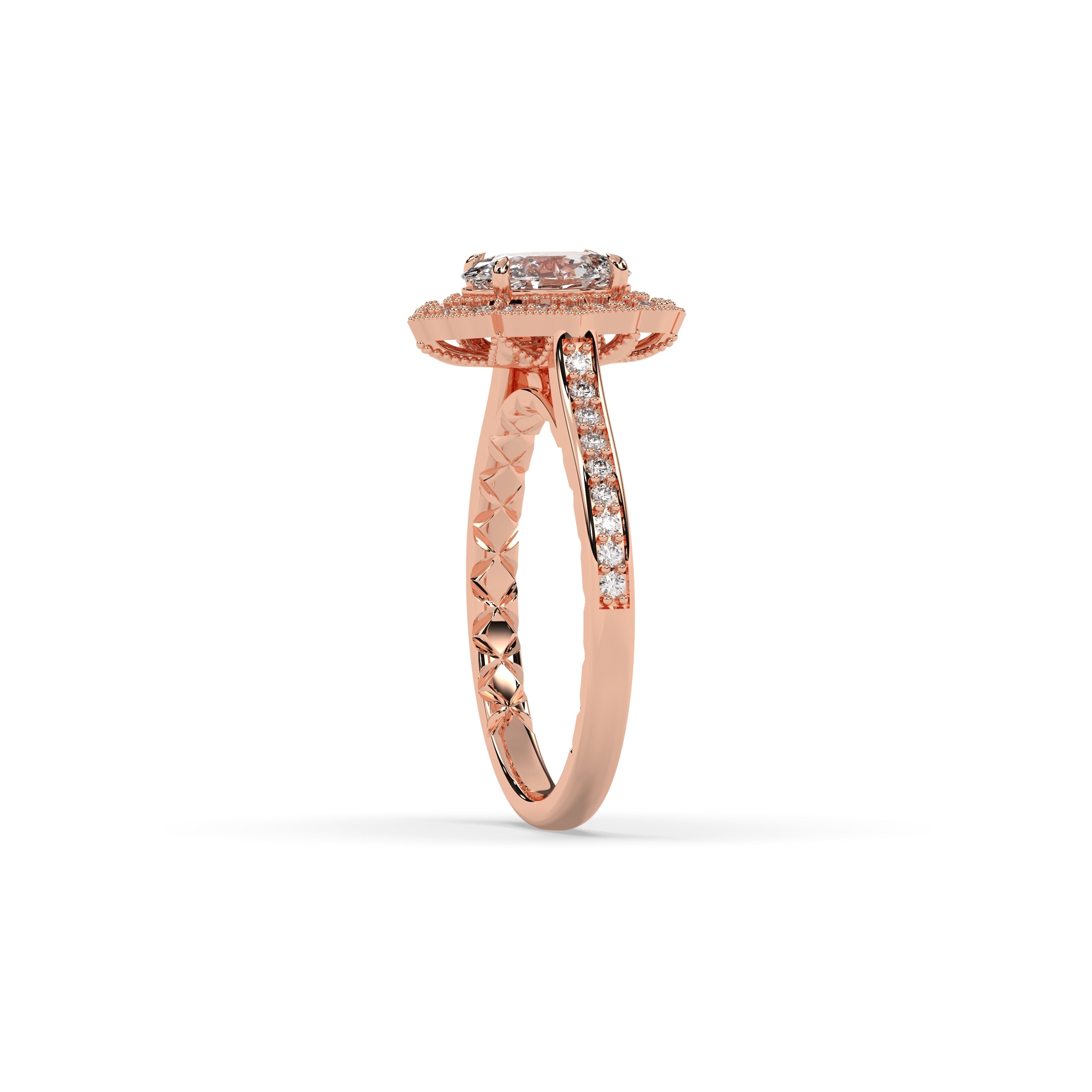 Jasmina Oval Halo Ring