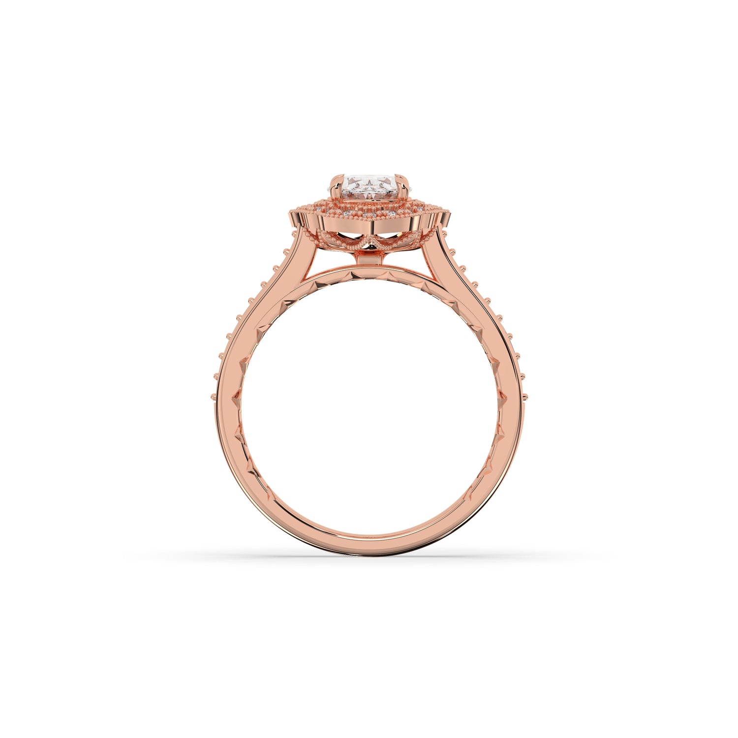 Jasmina Oval Halo Ring
