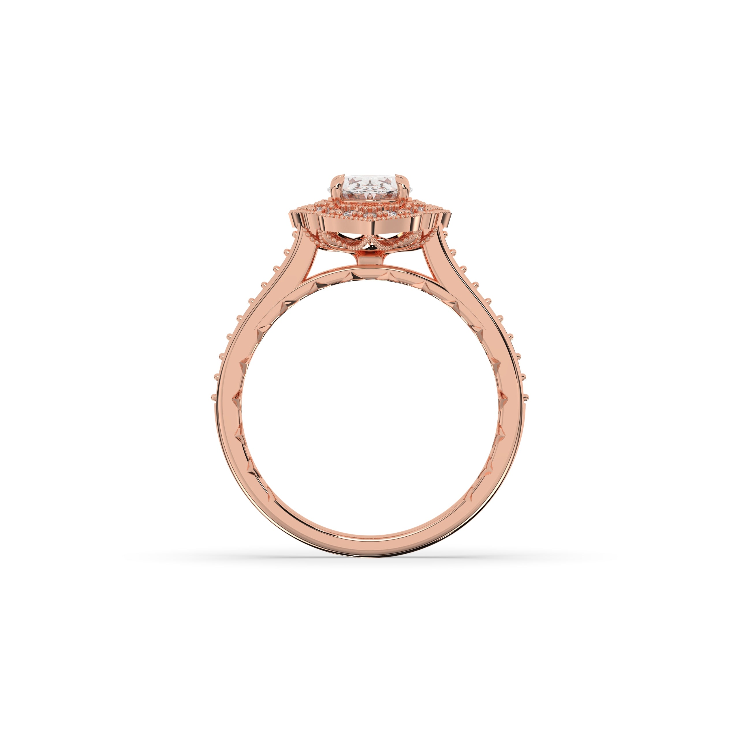 Jasmina Oval Halo Ring