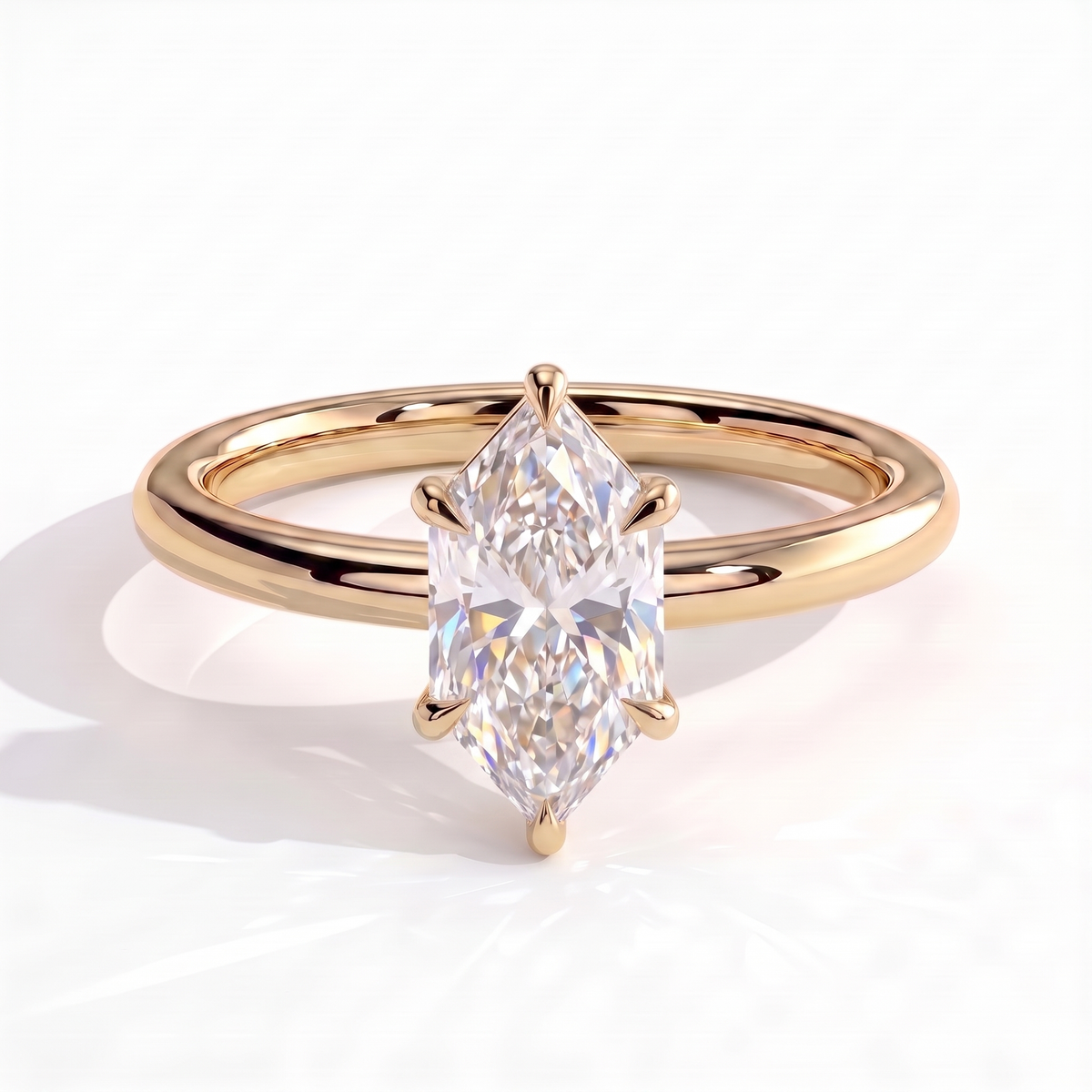 Eloise Dutch Marquise Hidden Halo Ring 750 Yellow Gold front