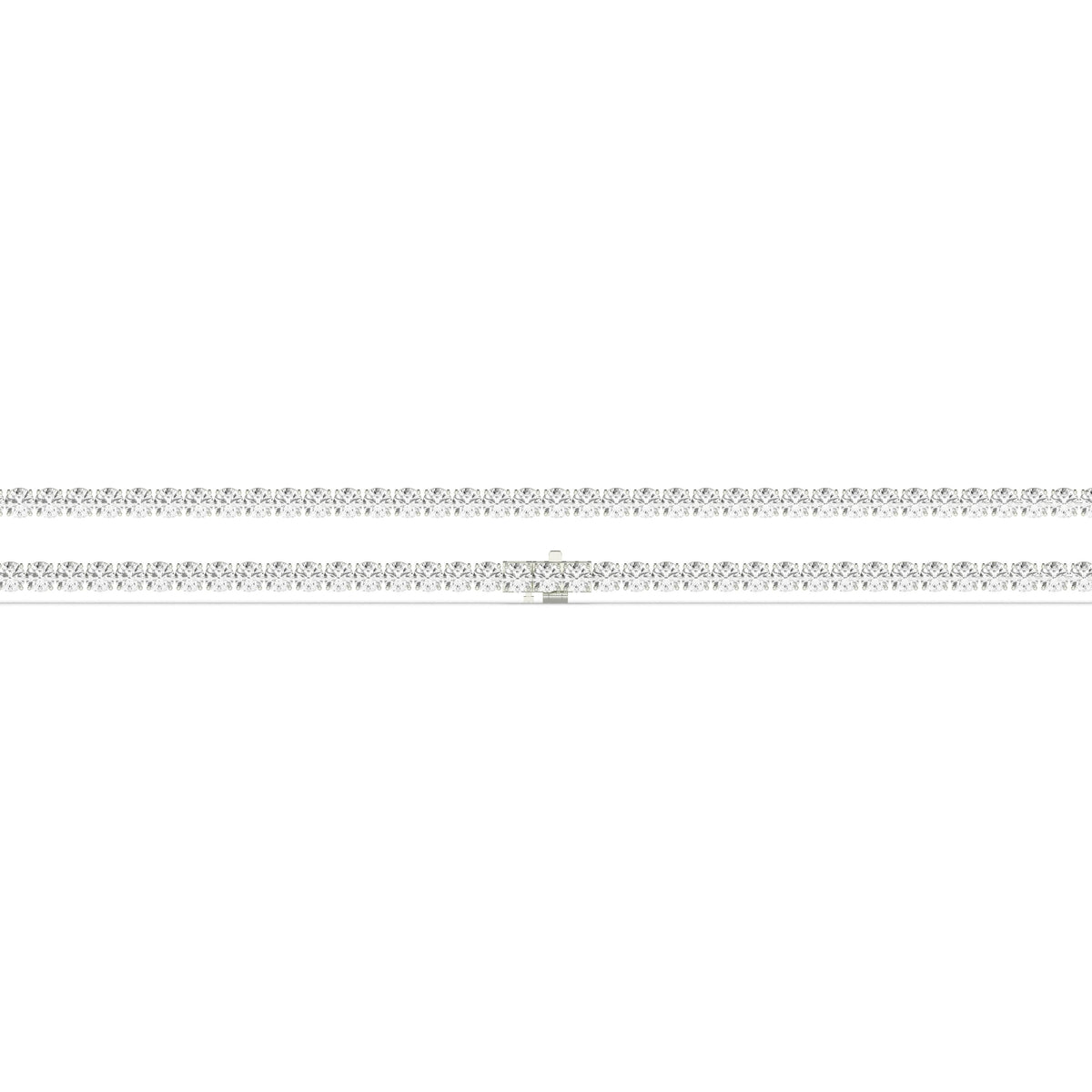 Mareike Tennisarmband mit Labordiamanten im Brillantschliff aus 585 Weißgold, flach liegend, volle Länge