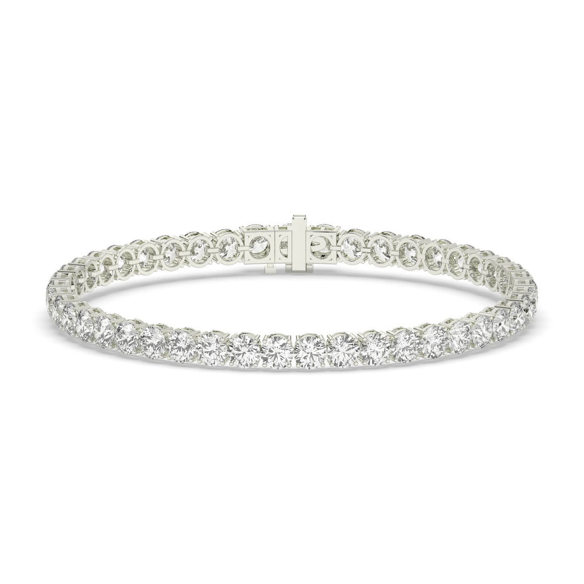Mareike Tennisarmband mit Labordiamanten im Brillantschliff aus 585 Weißgold, Vorderansicht