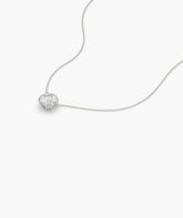 Elodie round lab-grown diamond solitaire pendant necklace in 14K (585) white gold, side view 
