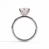 Round lab-grown diamond solitaire engagement ring in 14K (585) white gold, side profile 
