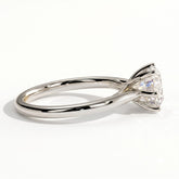 Round lab-grown diamond solitaire engagement ring in 14K (585) white gold, detail view 