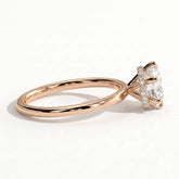 Round lab-grown diamond solitaire engagement ring in 14K (585) rose gold, detail view 