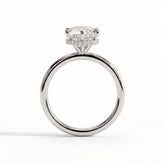 Round lab-grown diamond solitaire engagement ring in 14K (585) white gold, side profile 