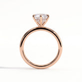 Round lab-grown diamond solitaire engagement ring in 14K (585) rose gold, side profile 