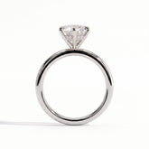 Round lab-grown diamond solitaire engagement ring in 950 platinum, side profile 