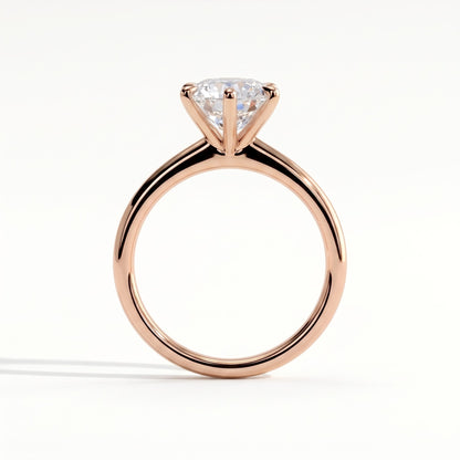 Round lab-grown diamond halo engagement ring in 14K (585) rose gold, detail view 