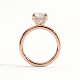 Round lab-grown diamond solitaire engagement ring in 18K (750) rose gold, detail view 