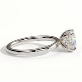 Round lab-grown diamond solitaire engagement ring in 950 platinum, detail view 